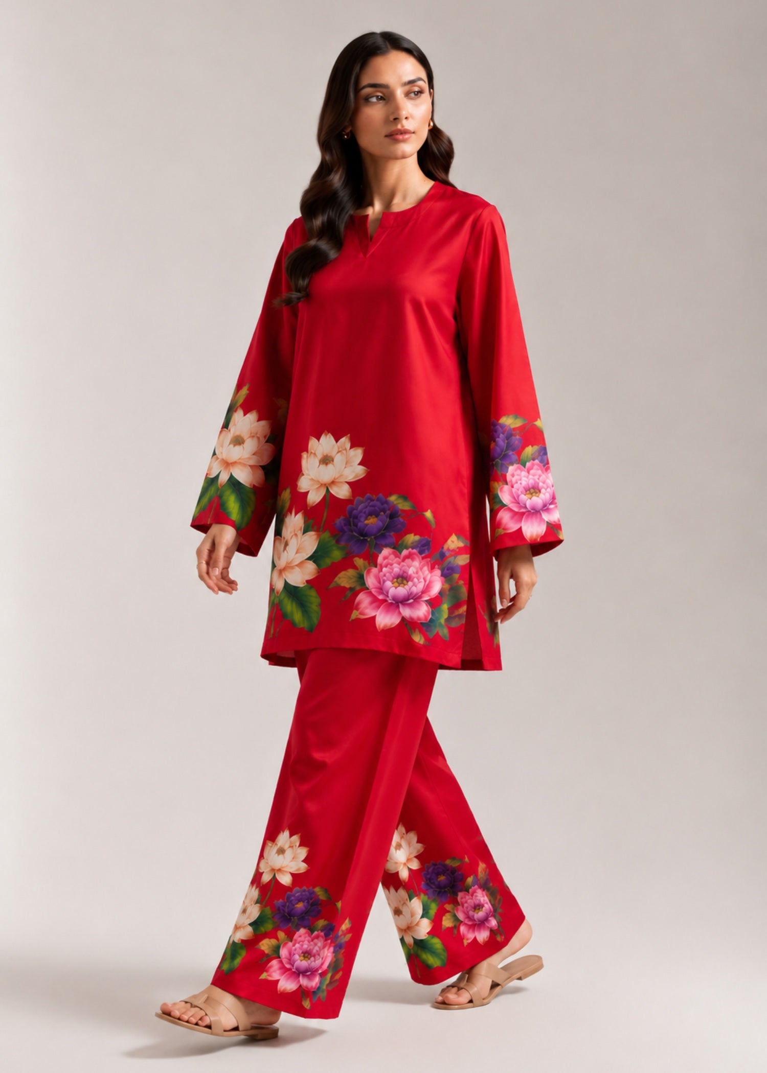 poly grip Co Ord Sets in Red