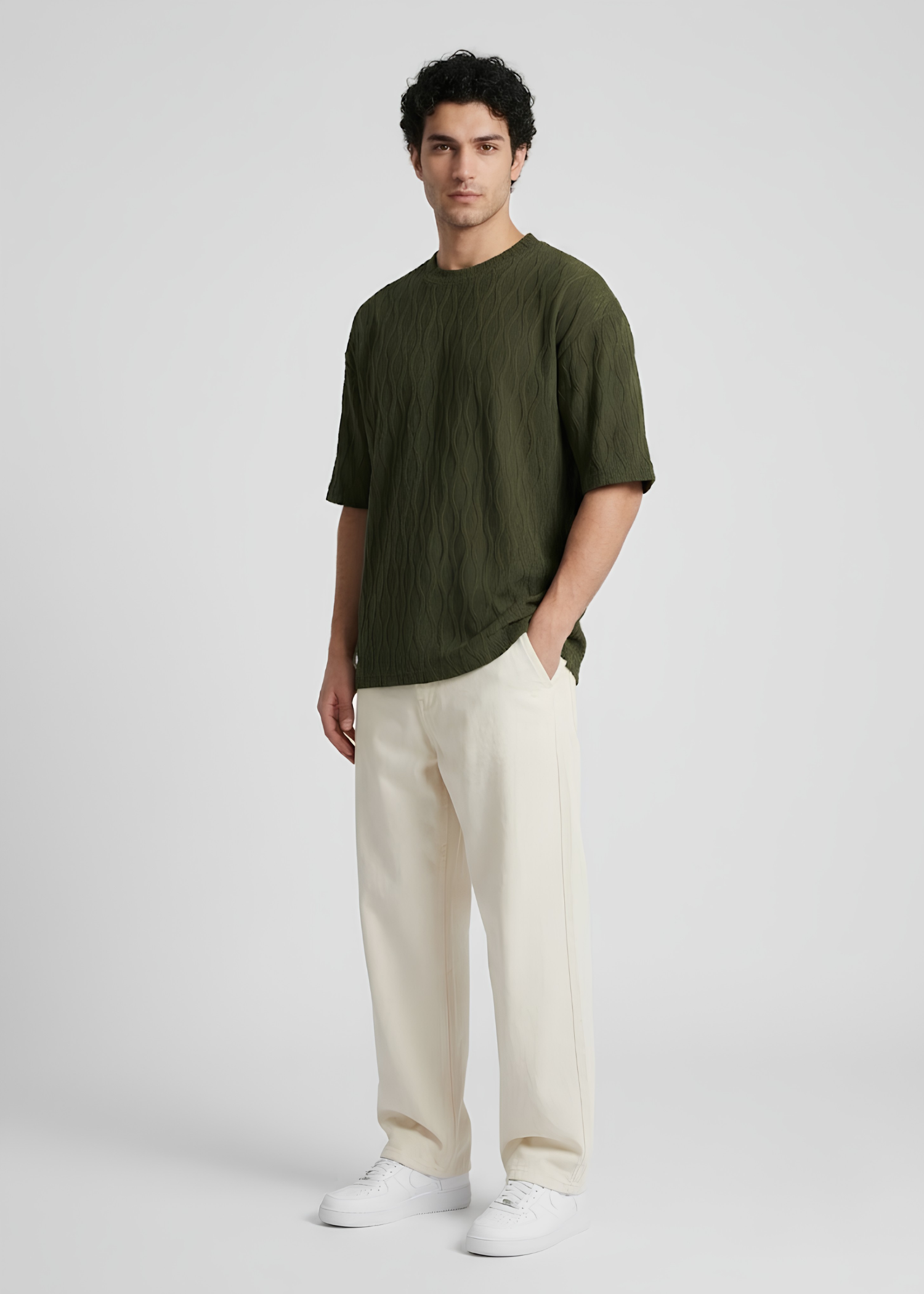 jacquard T Shirt in Green