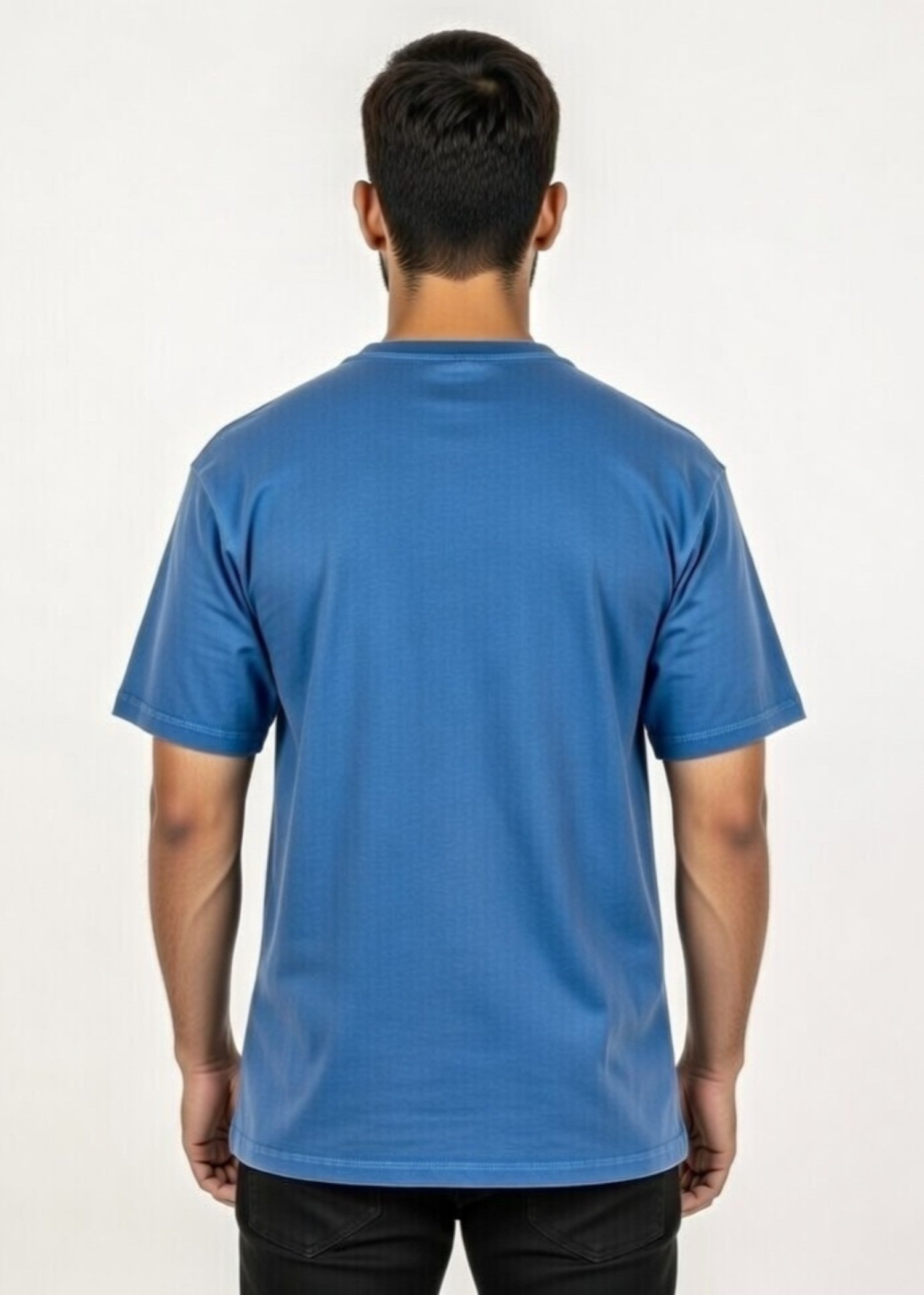 single jersey knit T Shirt in Blue