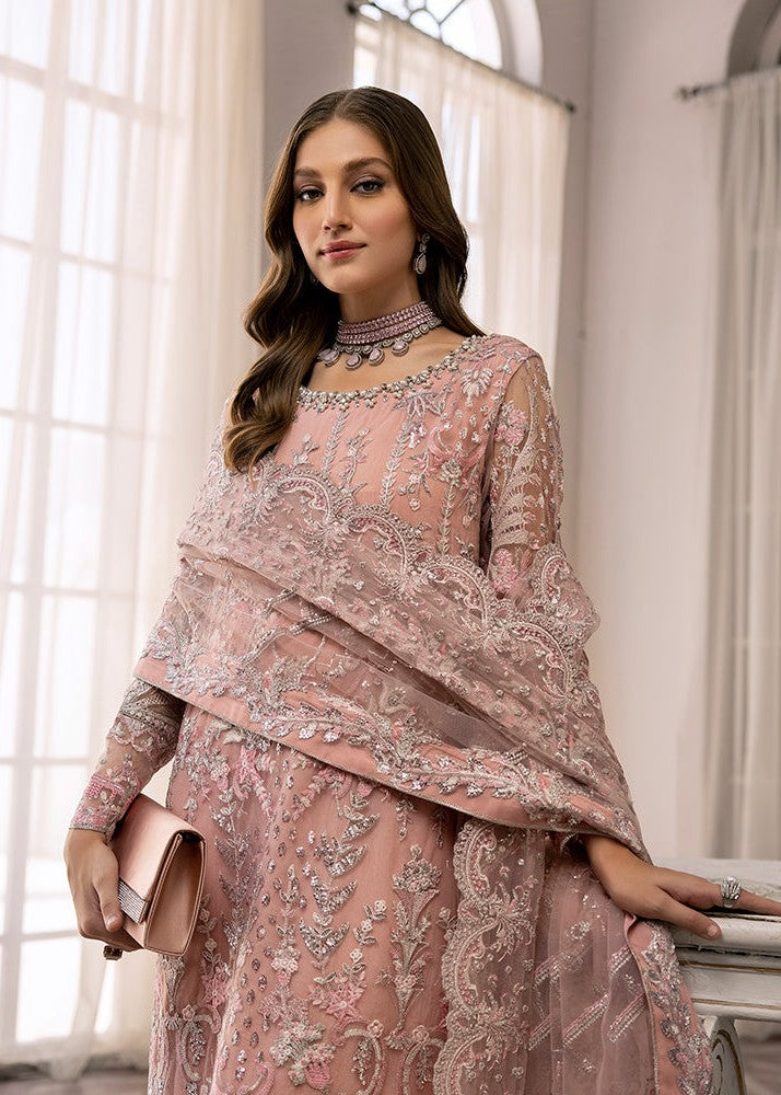 net Kurta Set in Pastel pink