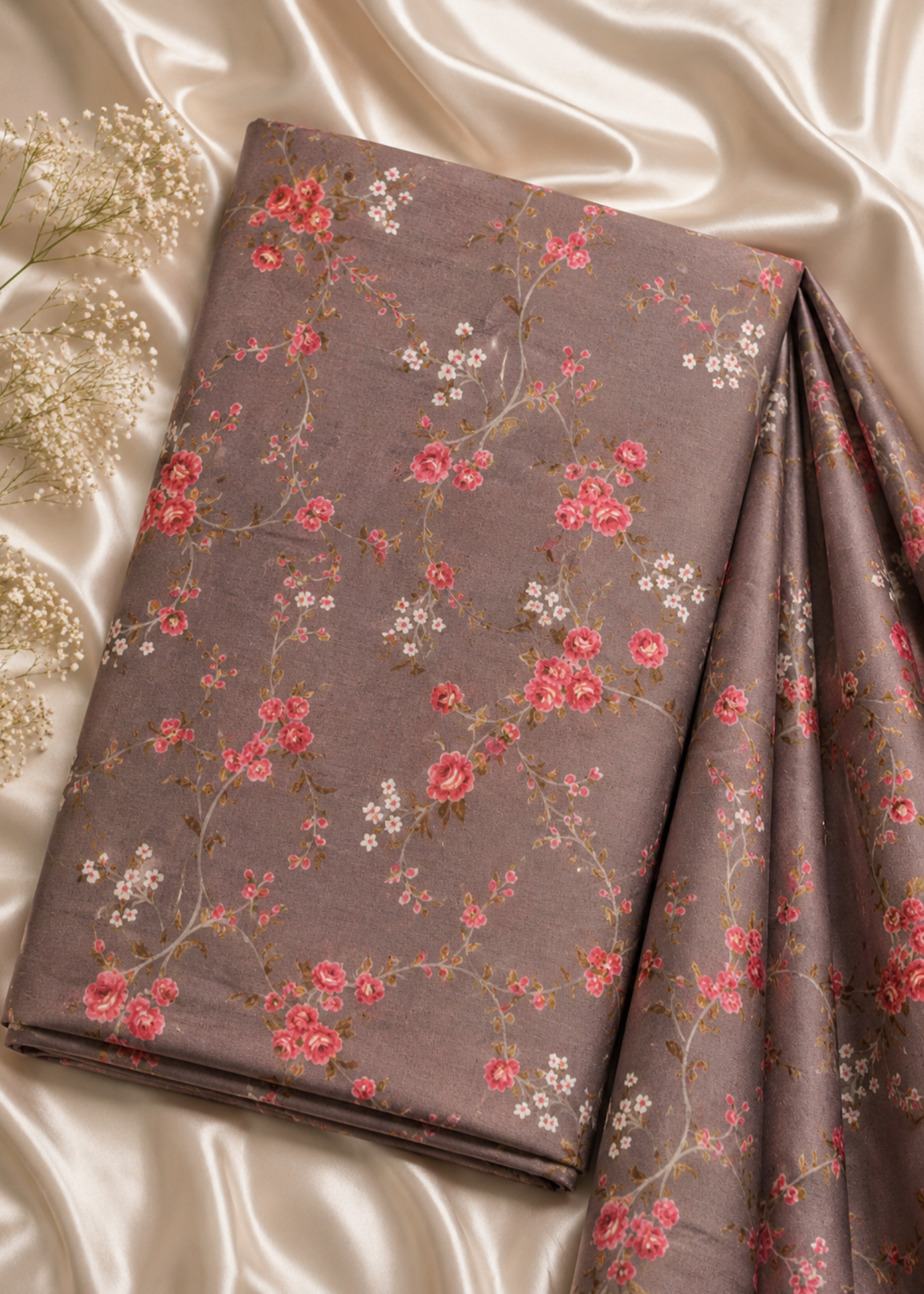 lawn Unstitched in Purple taupe