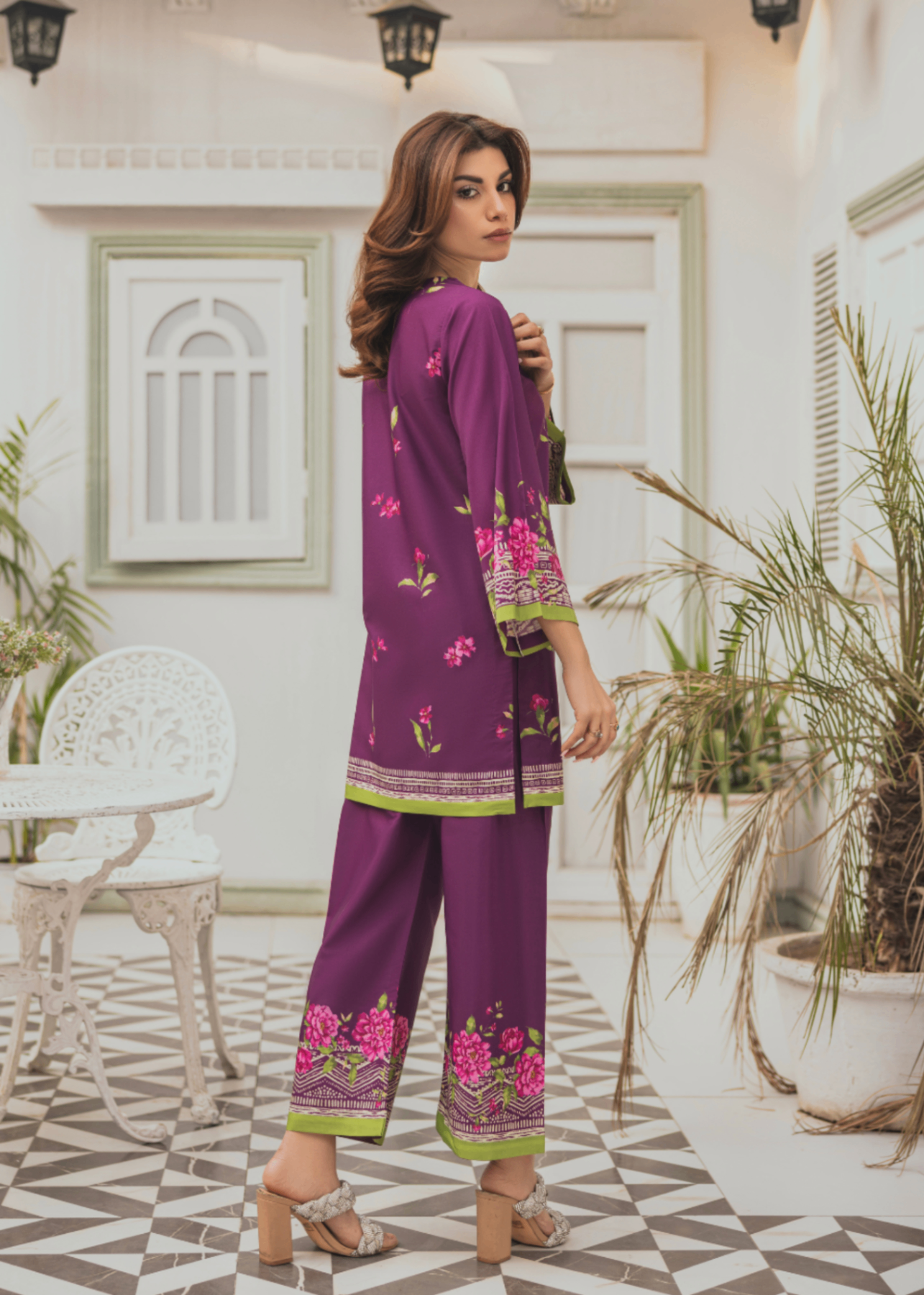 crepe Co Ord Sets in Plum