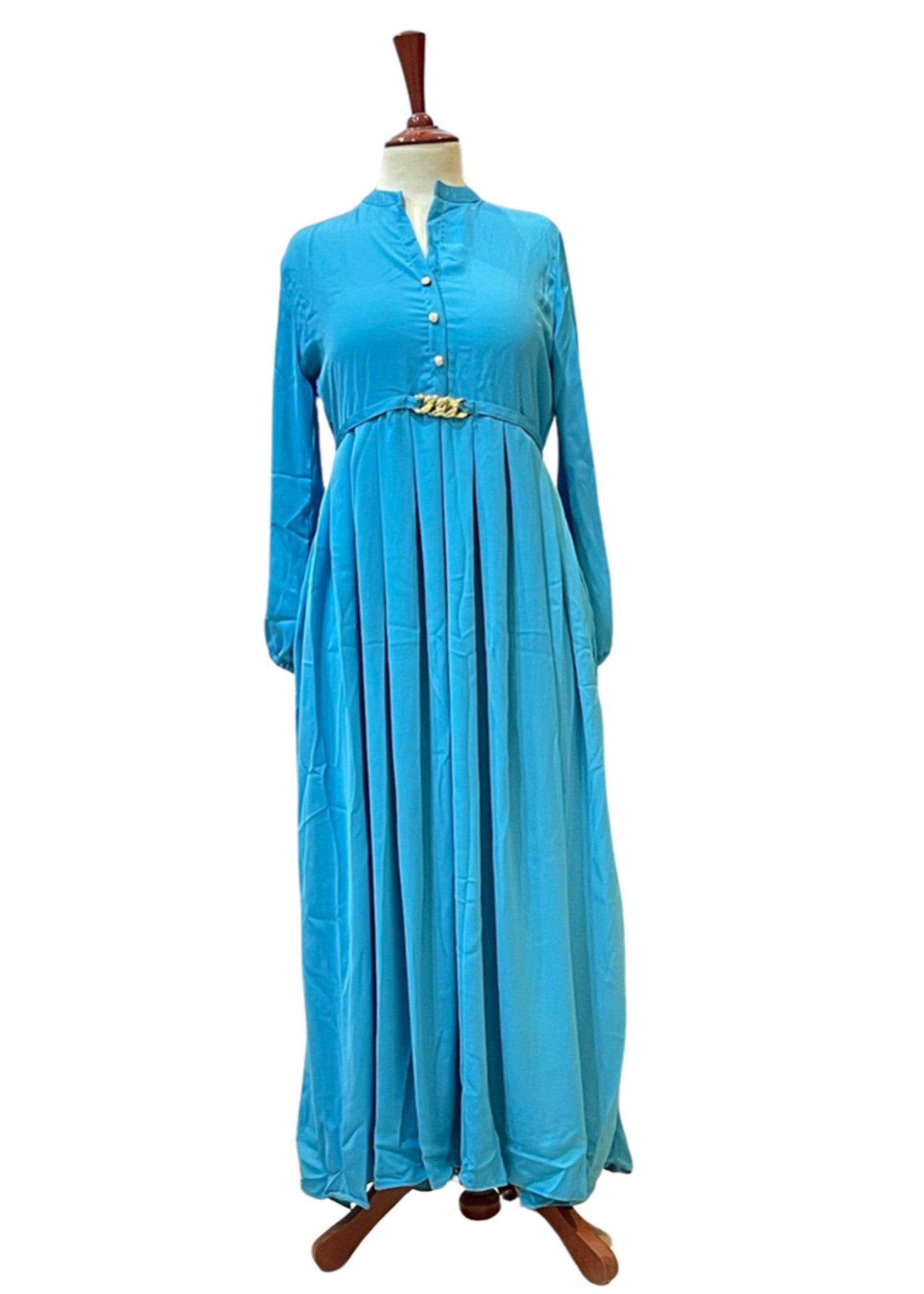 georgette Dress in Turquoise