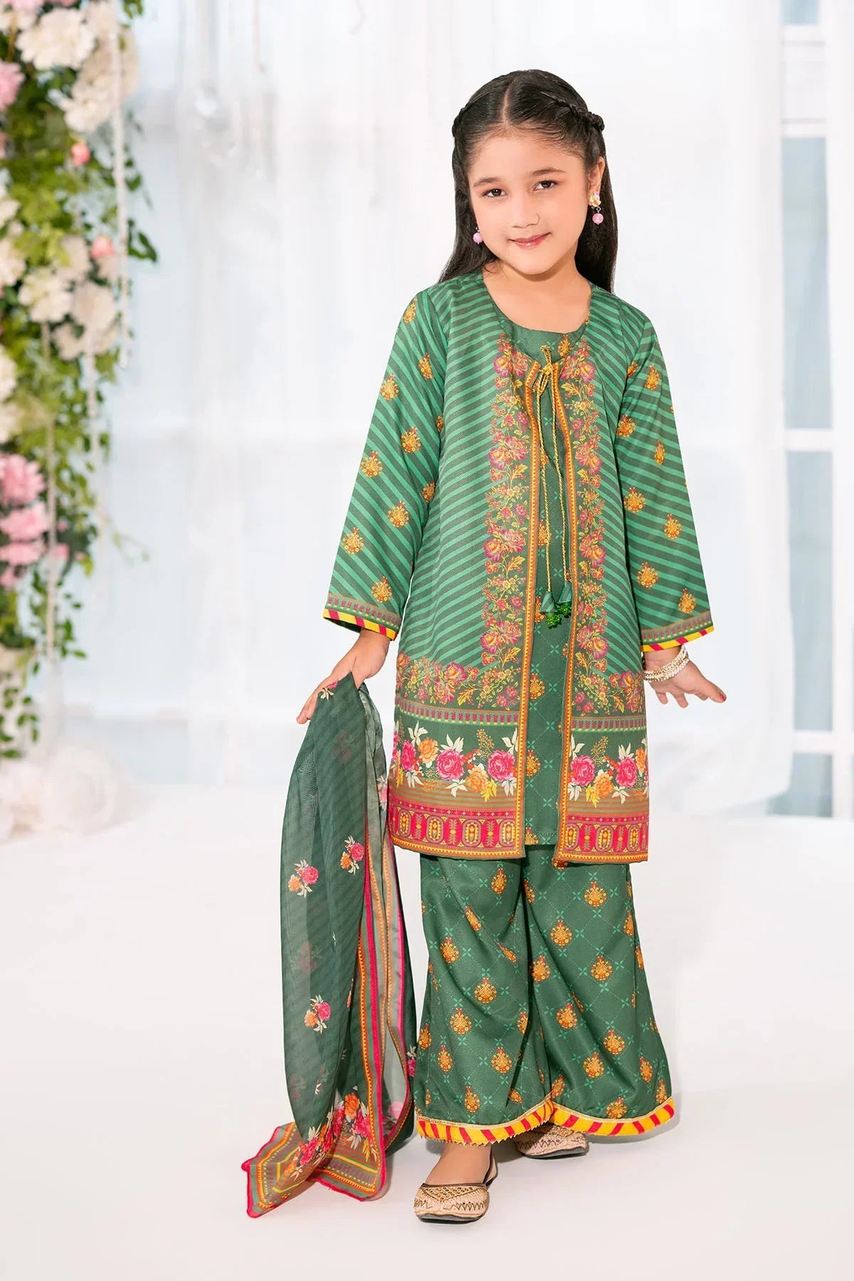 herringbone Gown in Dark green