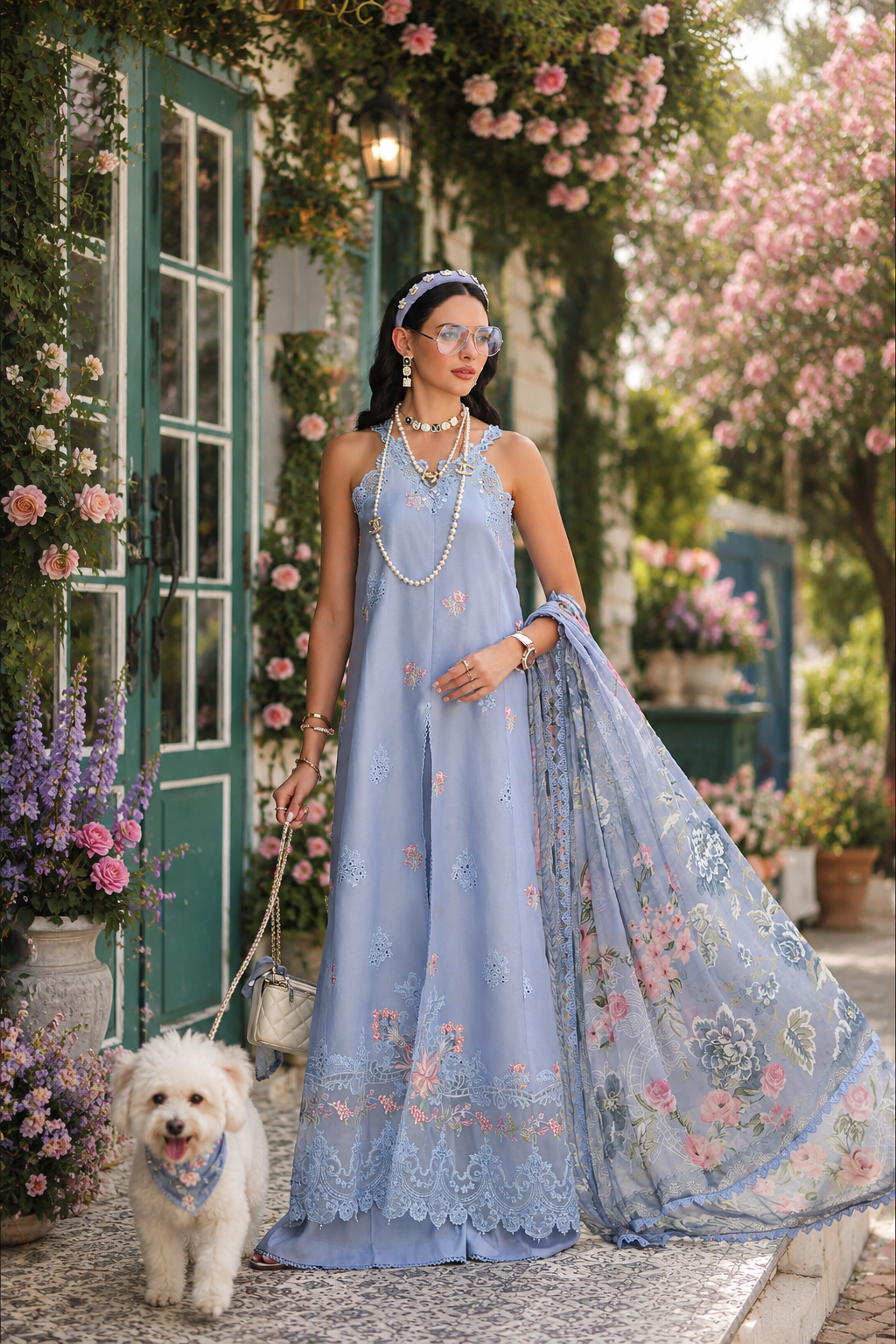 Noor Eid Printskhas Lawn – D1 – Frozen Mist