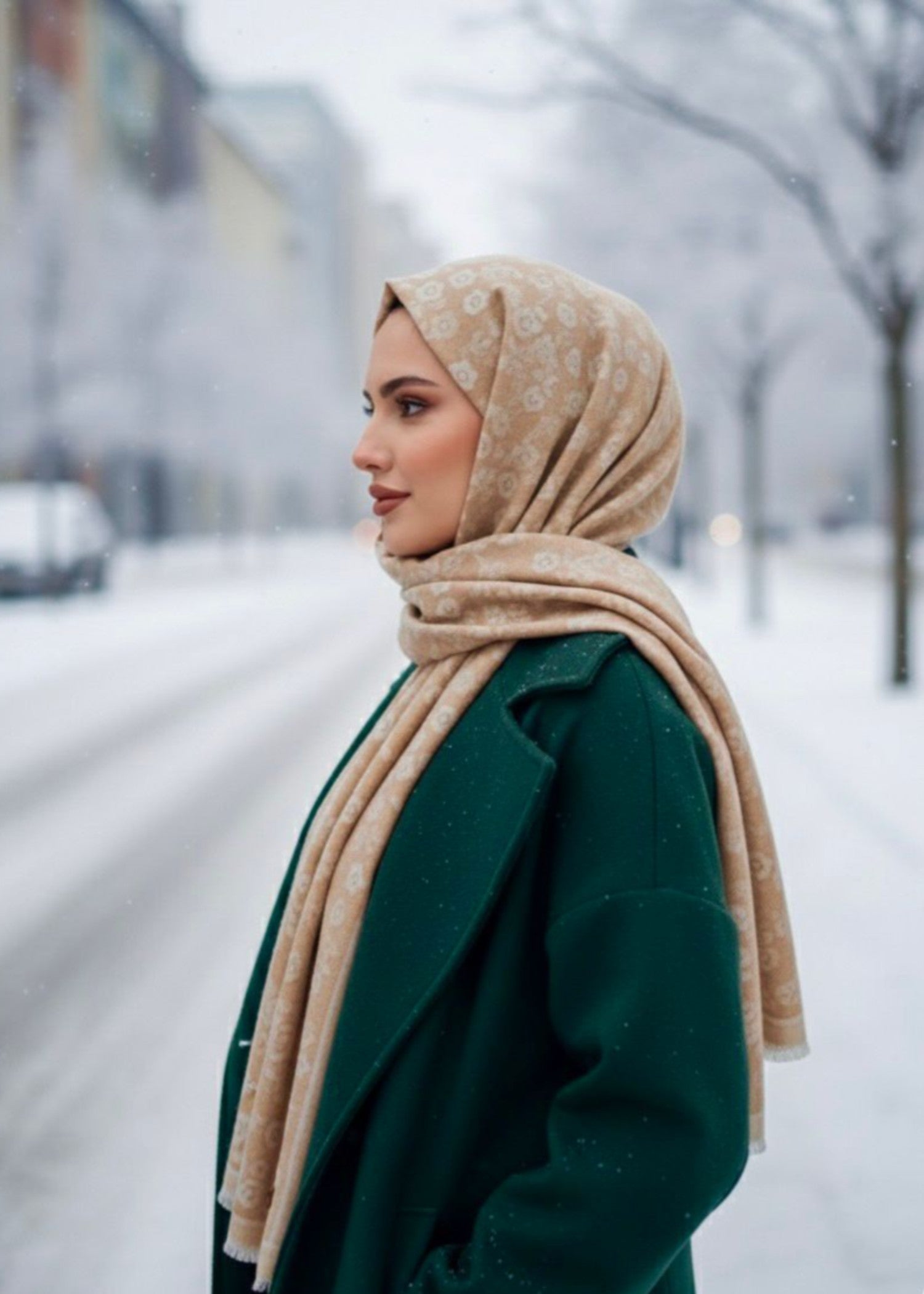 wool Hijab in Buttercream