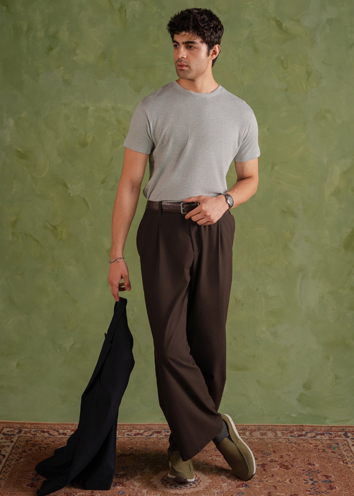 cotton T Shirt in Light grey