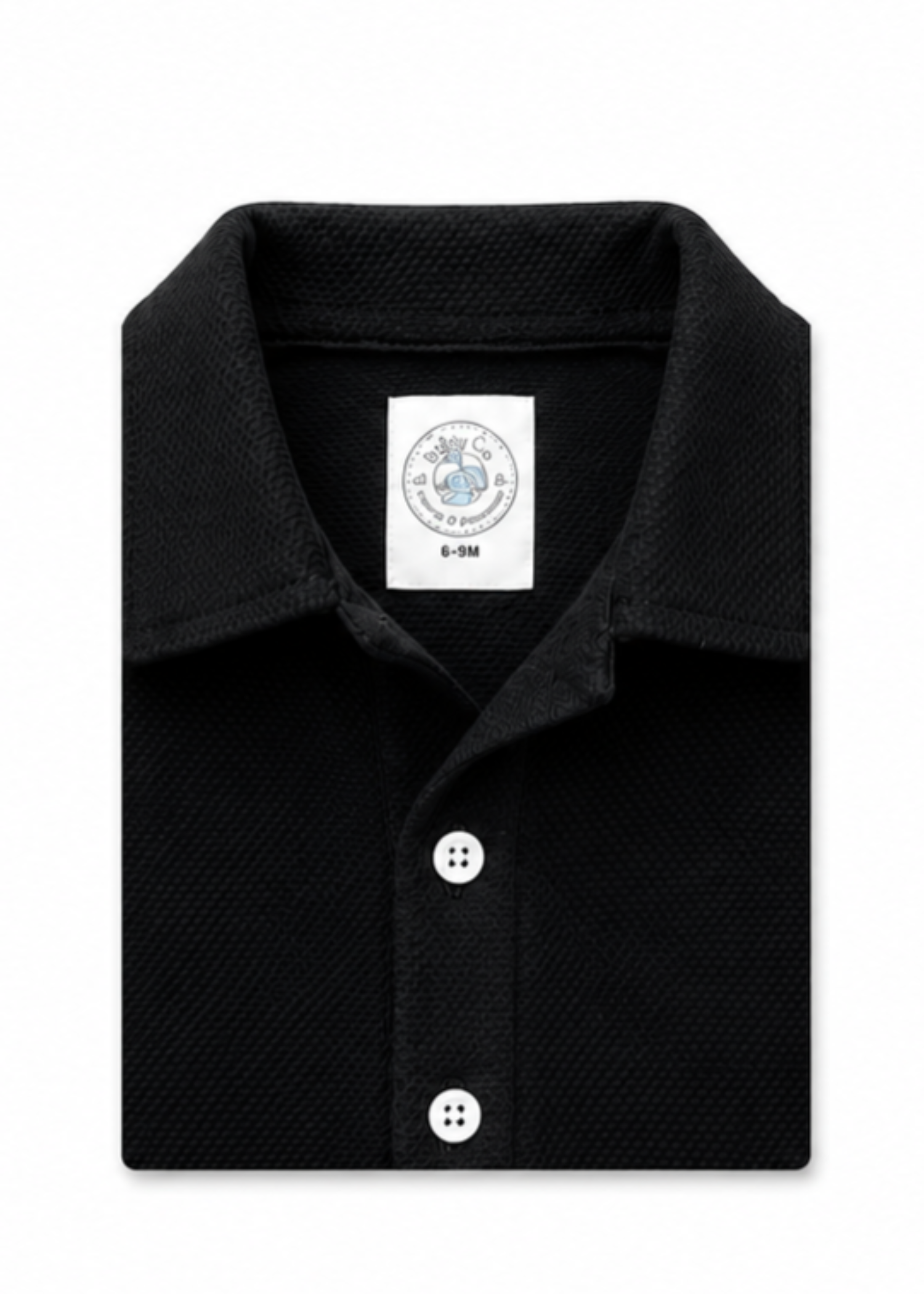 cotton pique Casual Shirt in Black