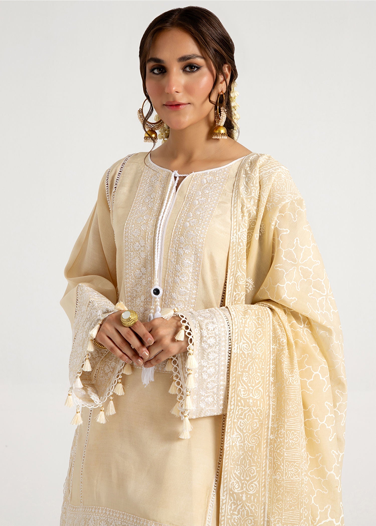 viscose Kurta Set in Beige