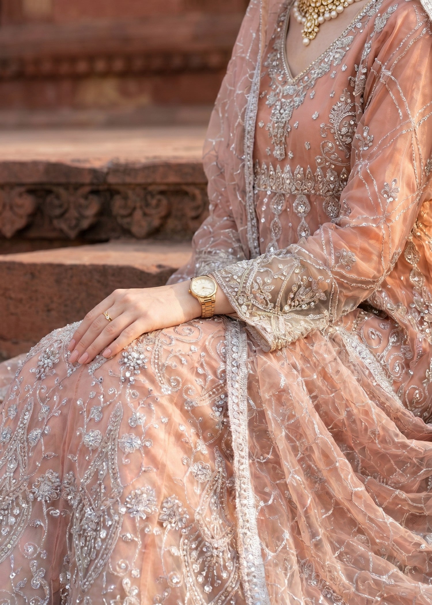net Maxi in Indian pink