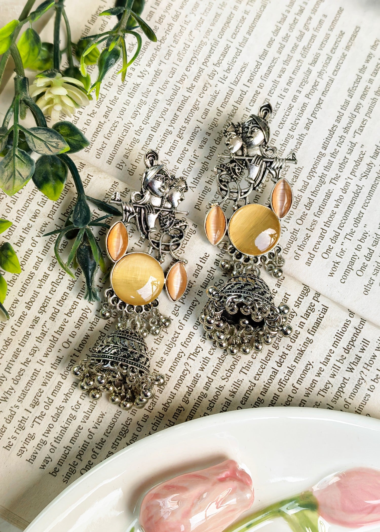 Earrings in Champagne Color by - Trendy Women Earrings CZO9932