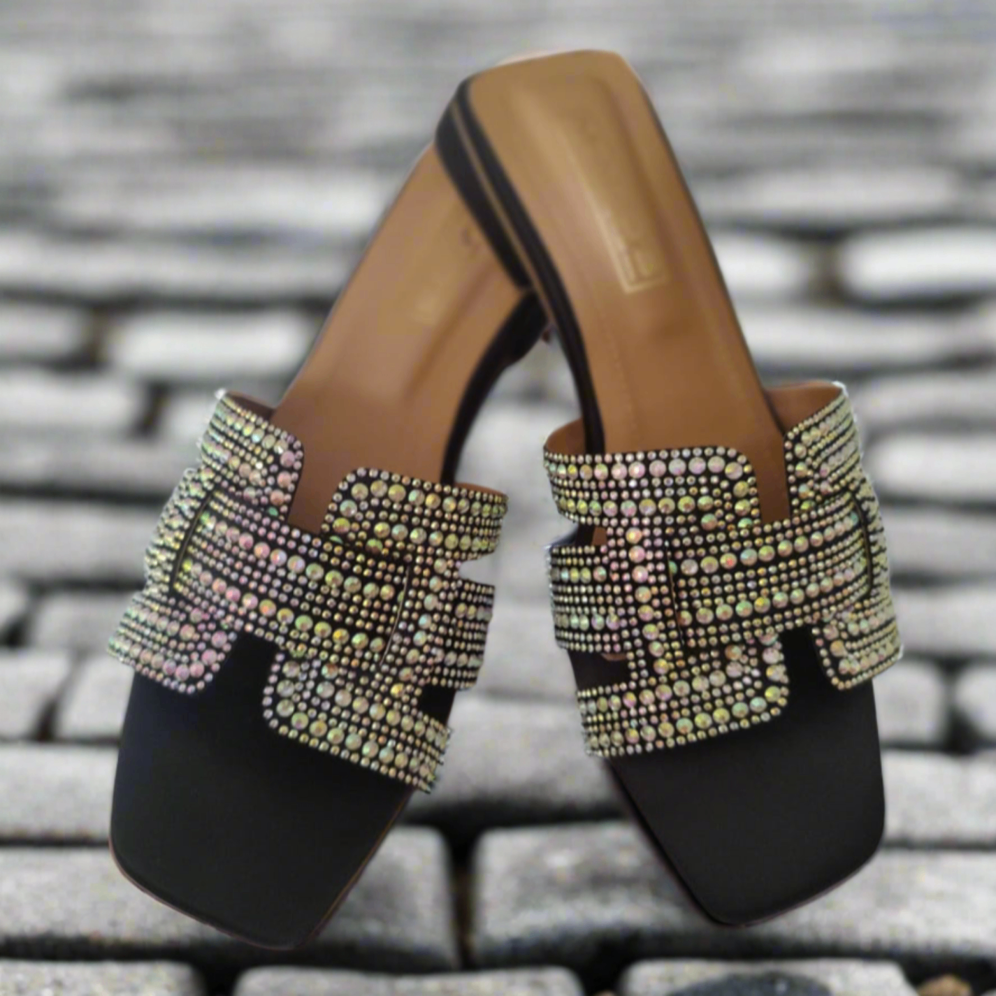 Slides in Black by - High Quality Women Slides JIA9193