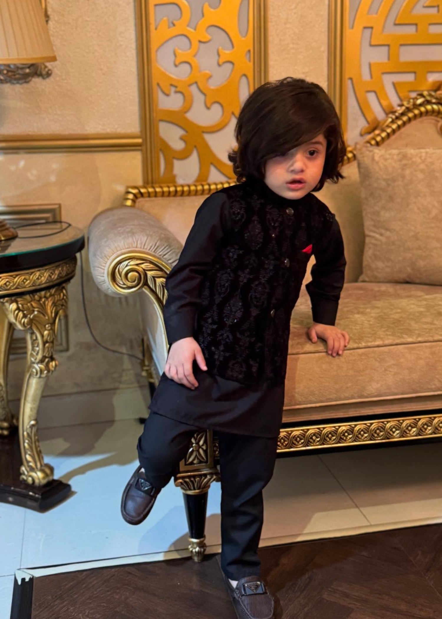 velvet Waistcoat in Black