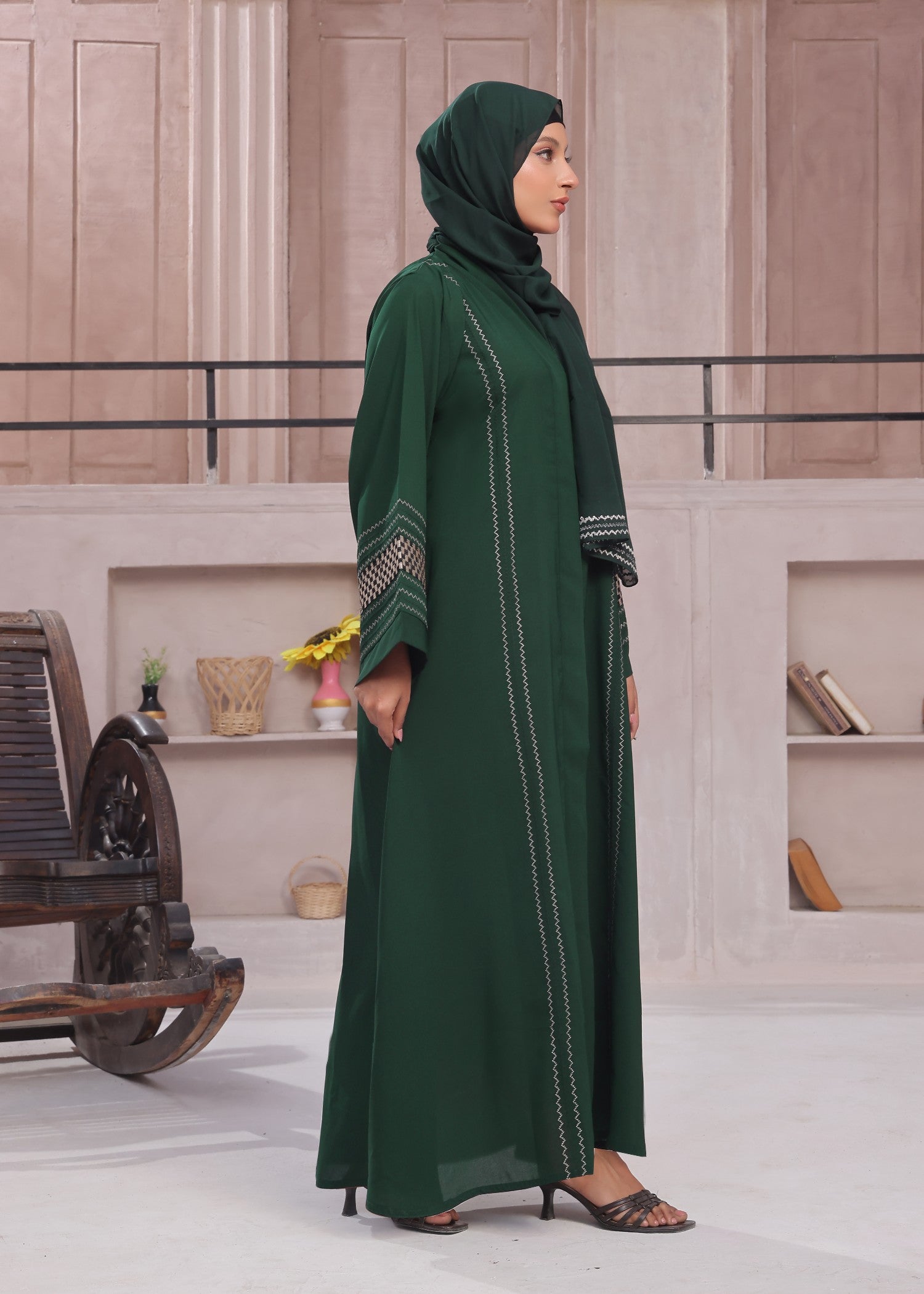 georgette Abaya in Green