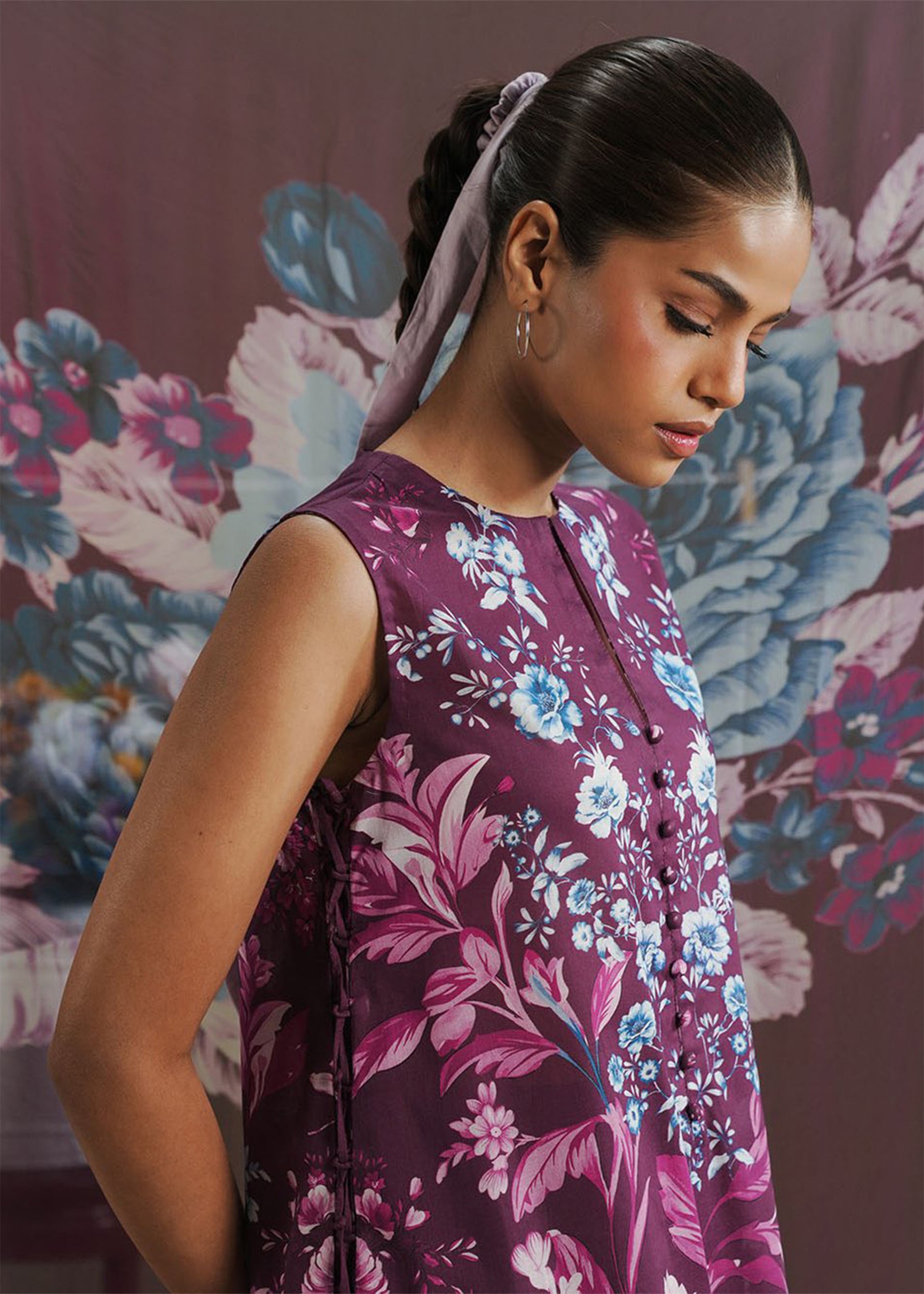 lawn Unstitched in Mulberry