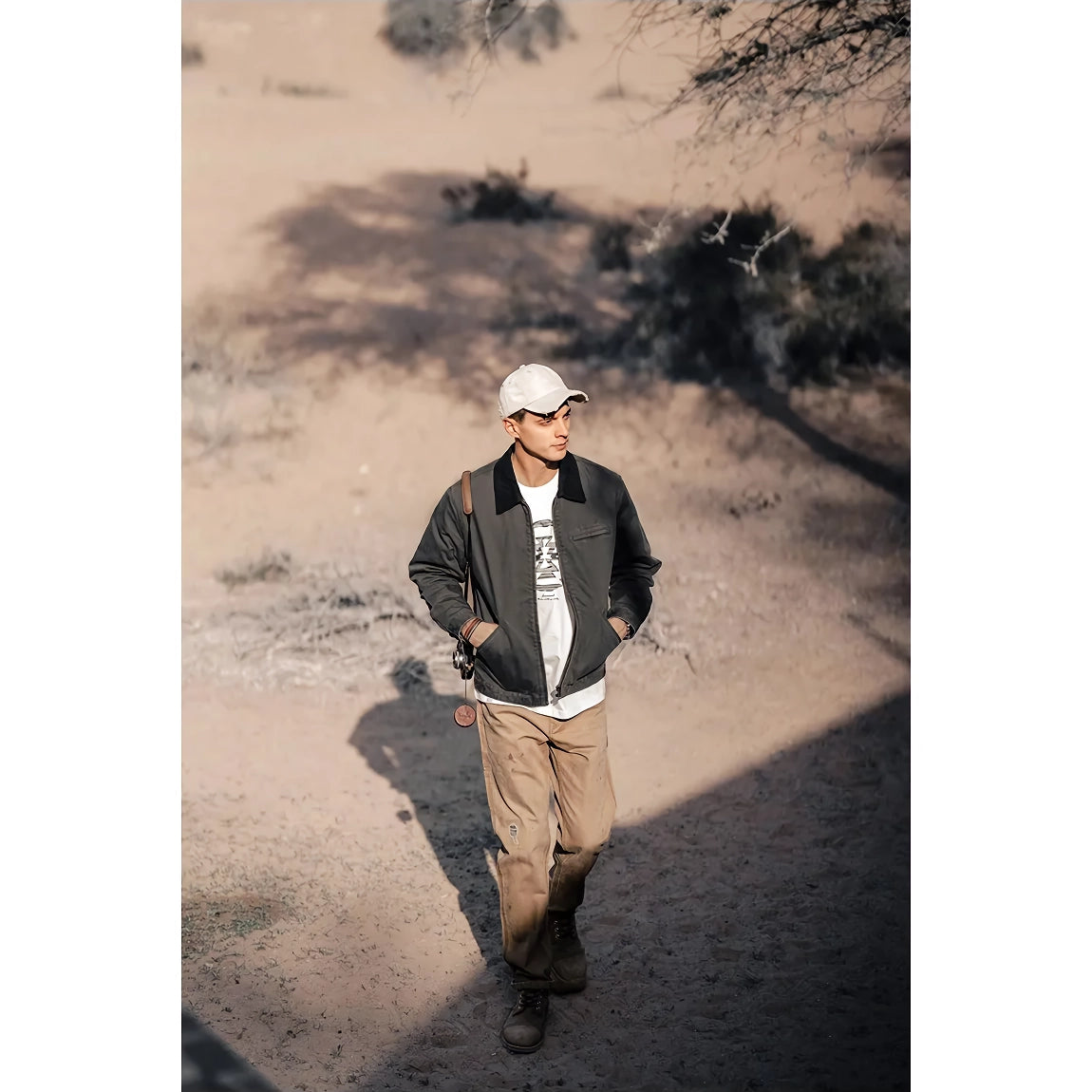 Oversize Washed Vintage Detroit Jacket for Men