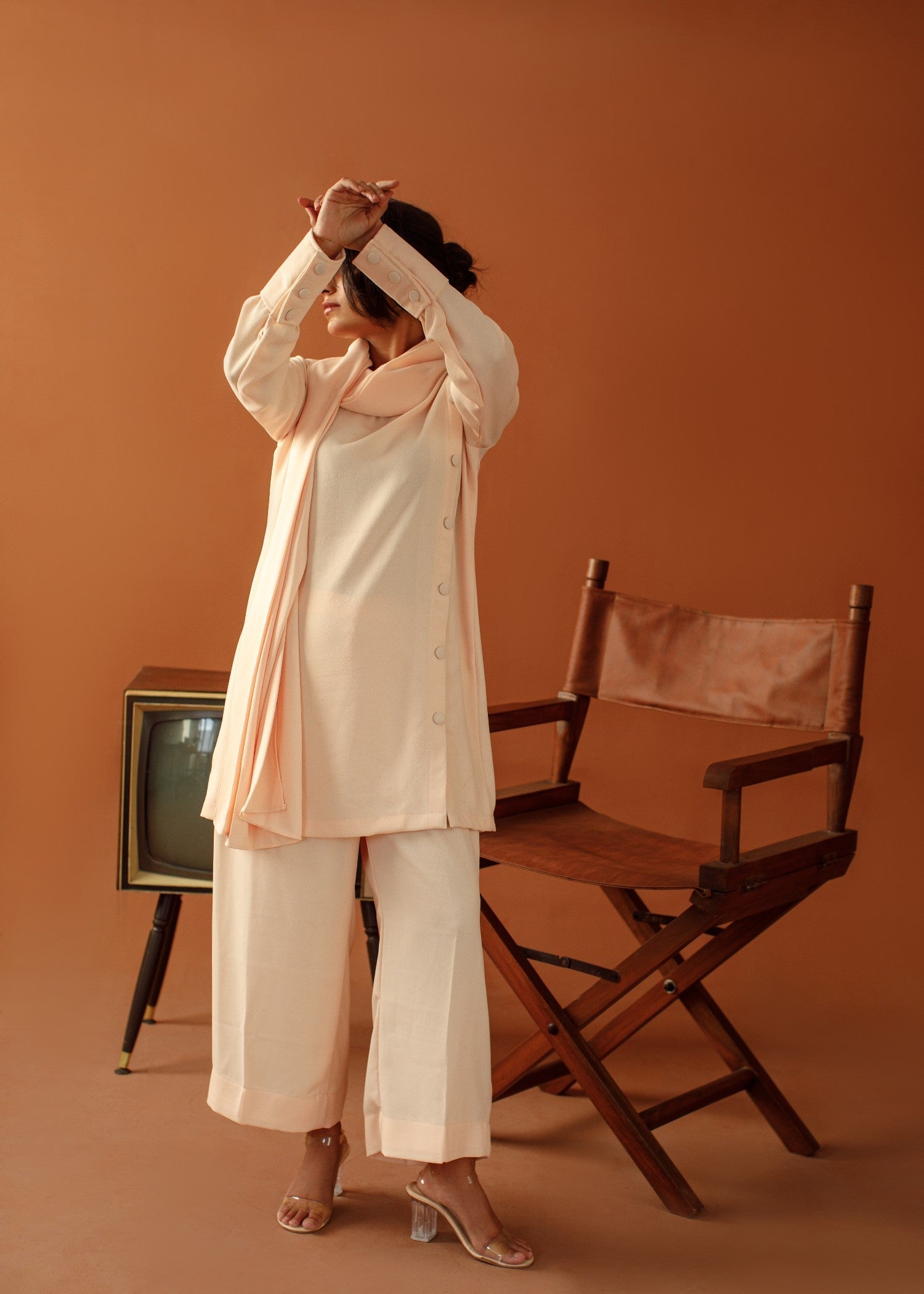 georgette Co Ord Sets in Light pink