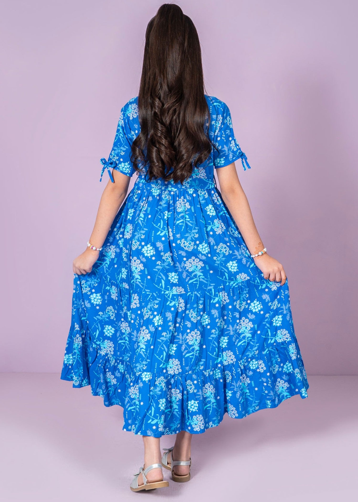 linen Frock in Royal blue