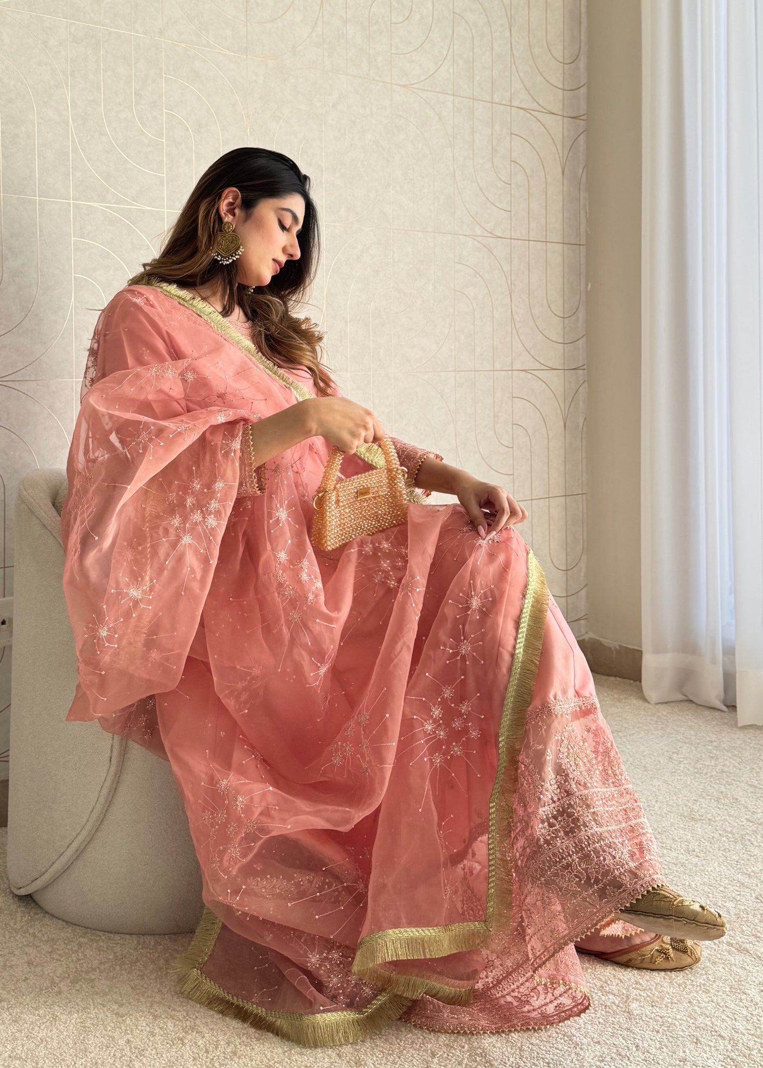 kattan silk Maxi in Pink