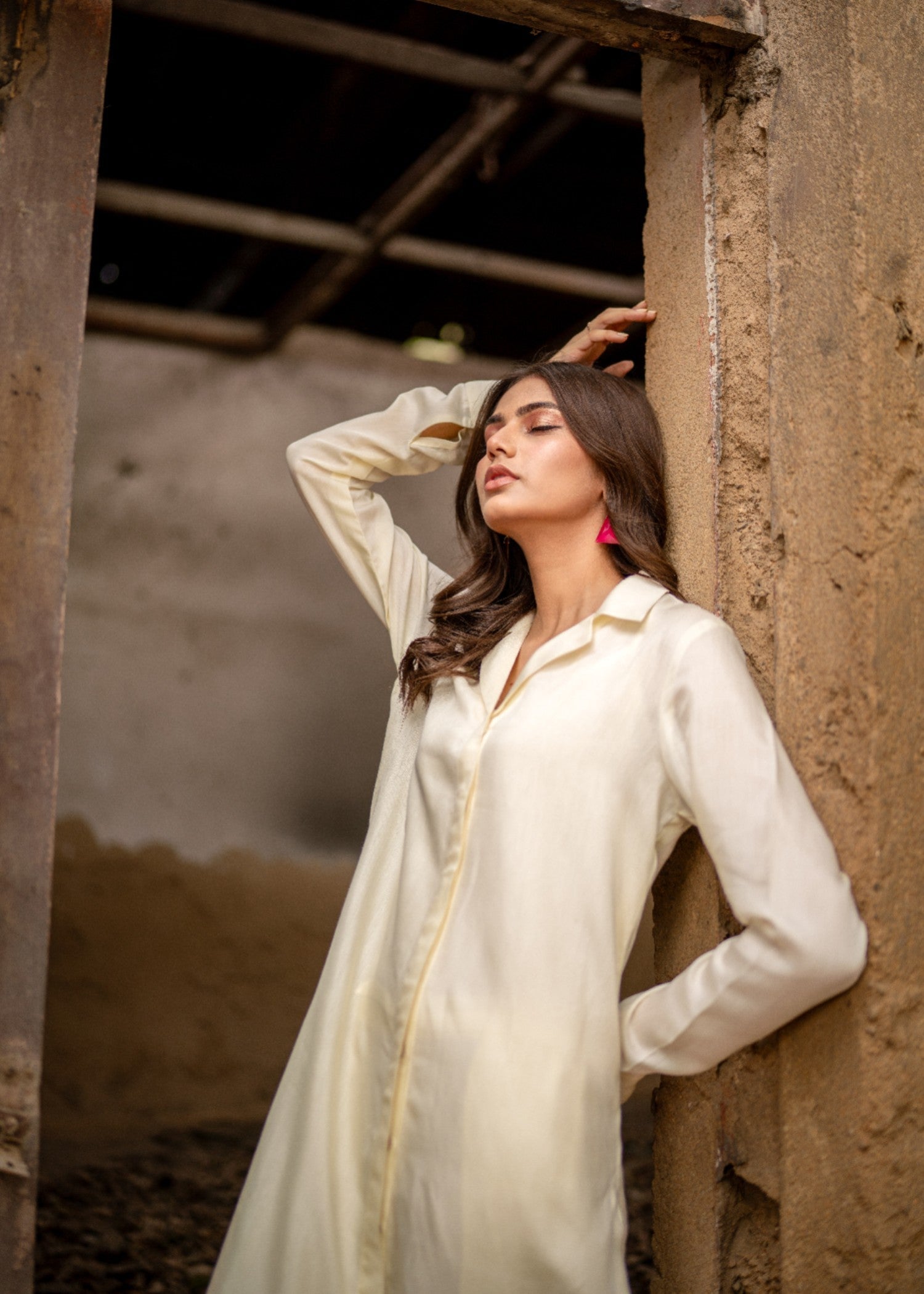 cotton voile Co ord Sets in Off-white