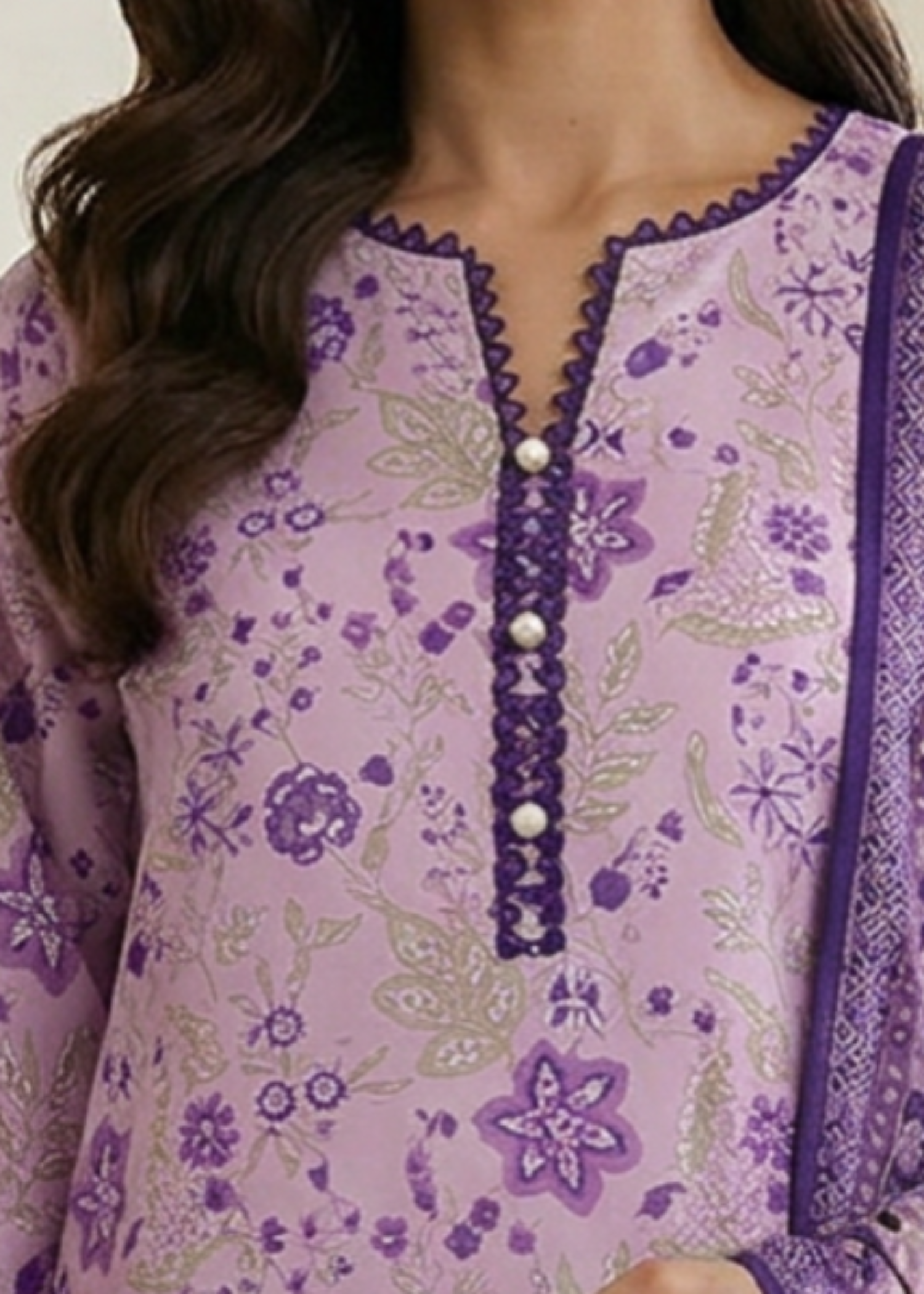 lawn Unstitched in Lilac