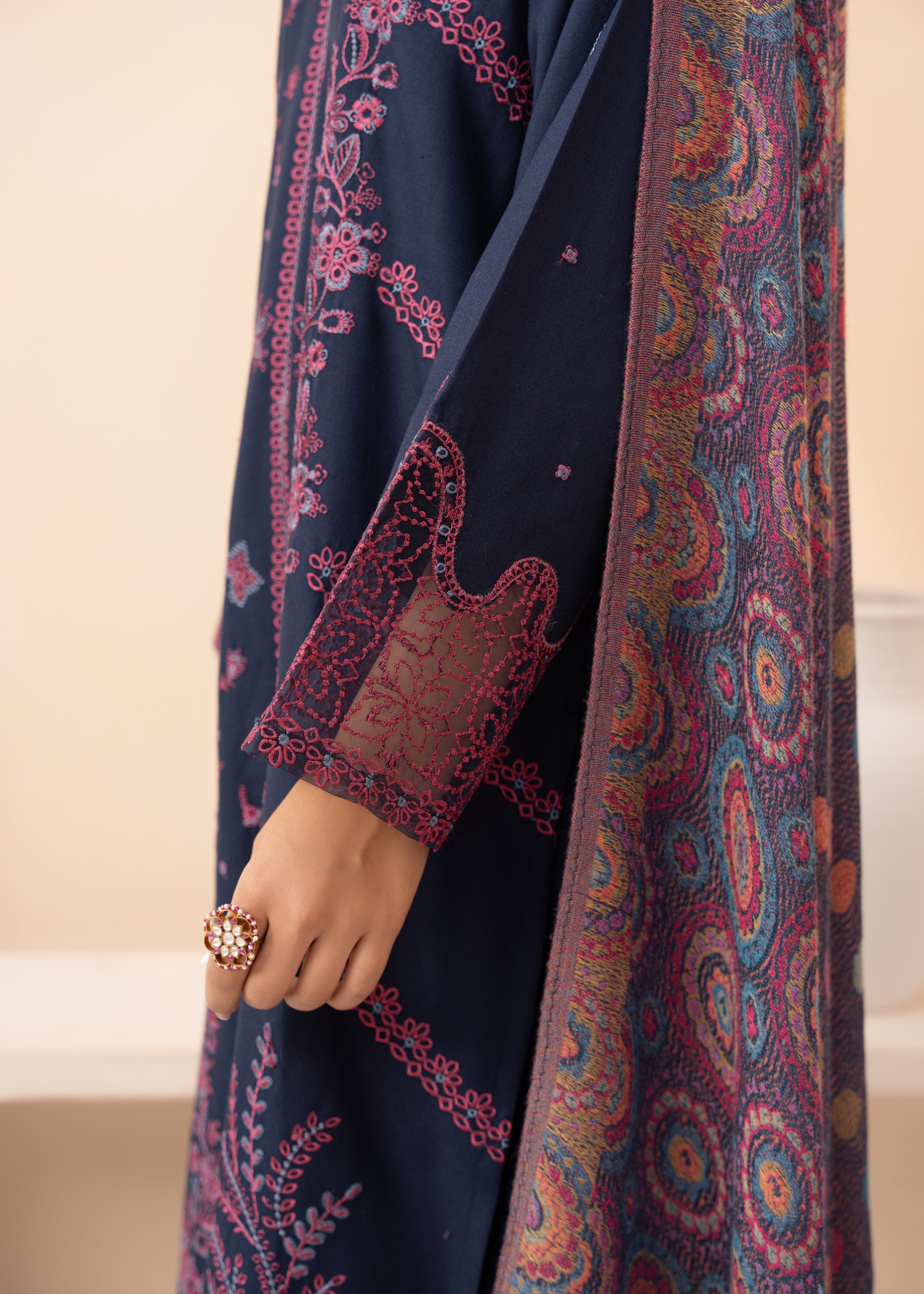 dhanak Kurta Set in Purple