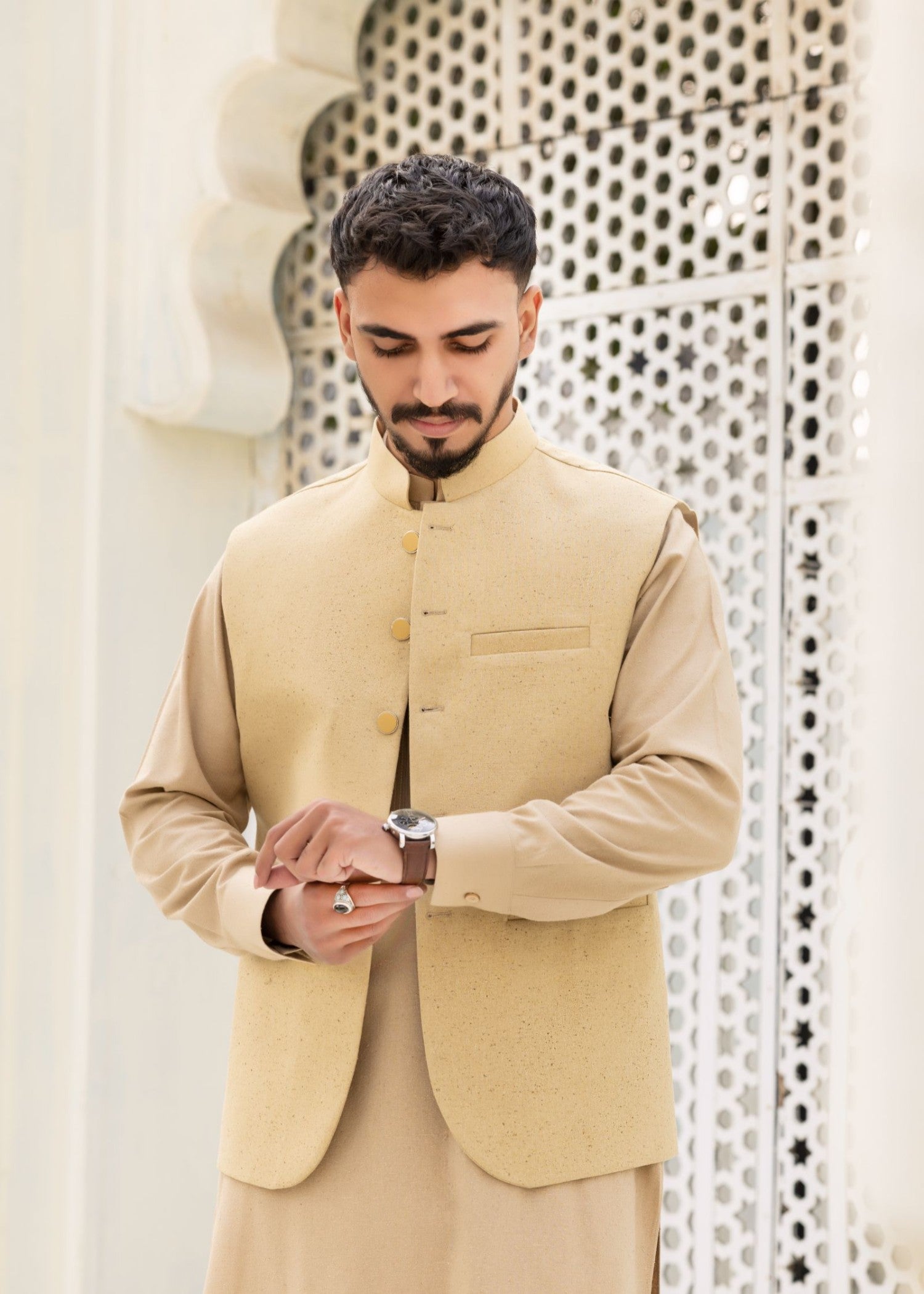 karandi Waistcoat in Wheat
