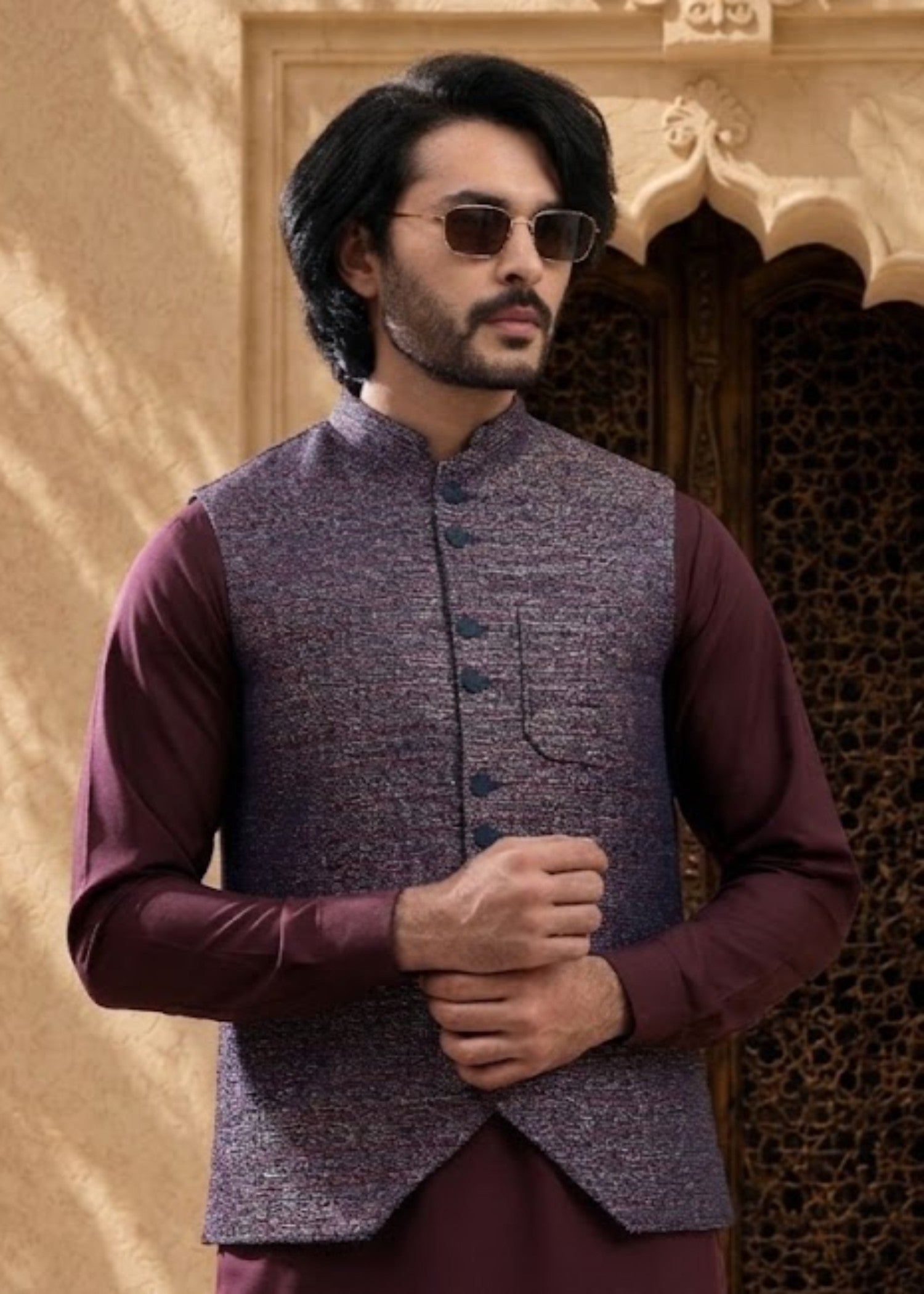 suiting Waistcoat in Deep purple by The Great Masters (TGM)