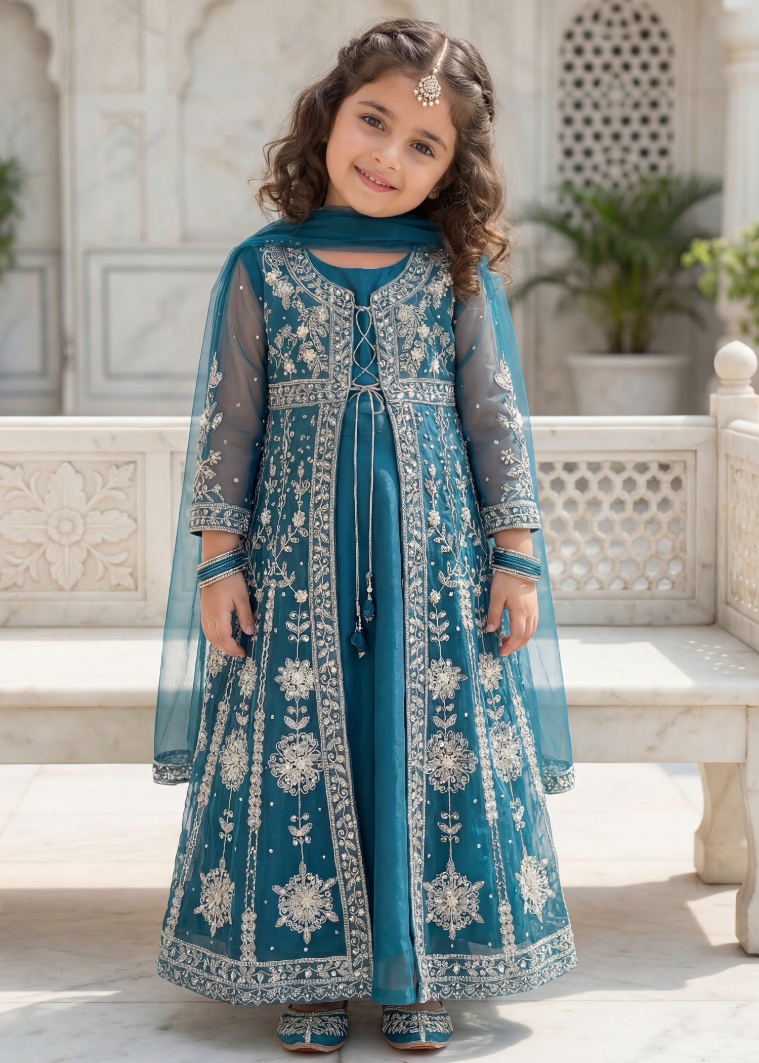 net Gown in Teal
