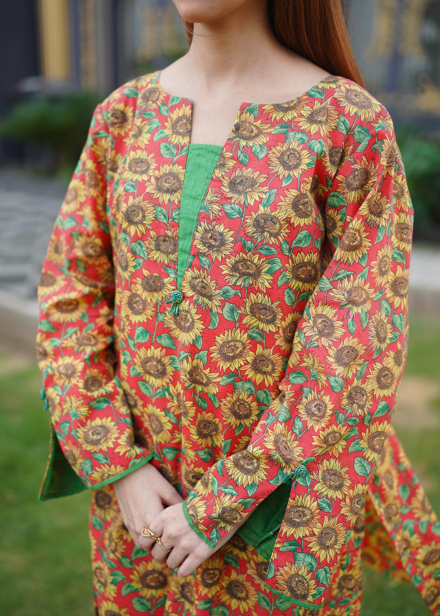 cotton dobby Co Ord Sets in Sunset orange