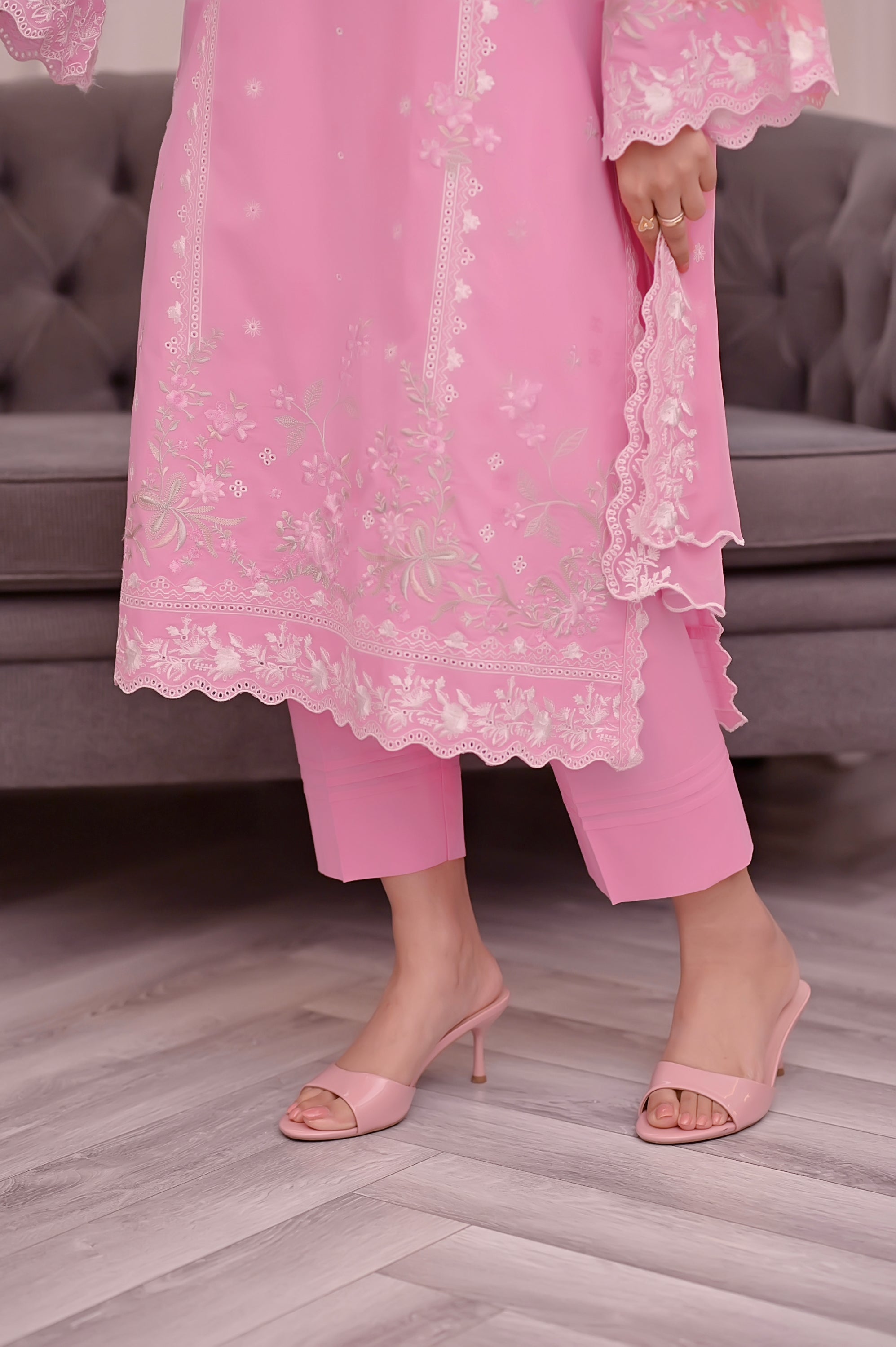 jacquard Unstitched in Bubblegum pink