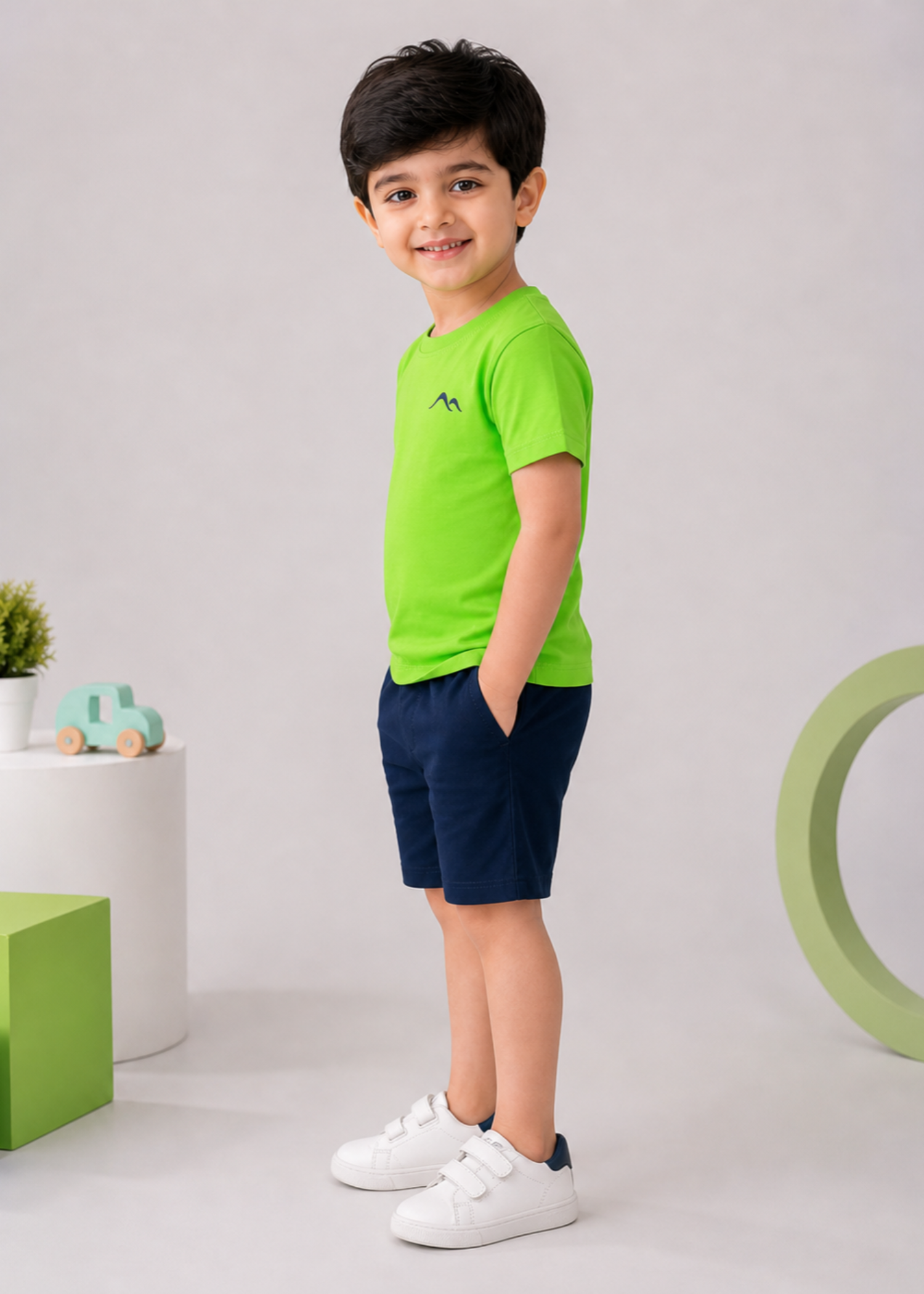single jersey knit T Shirt in Bright green
