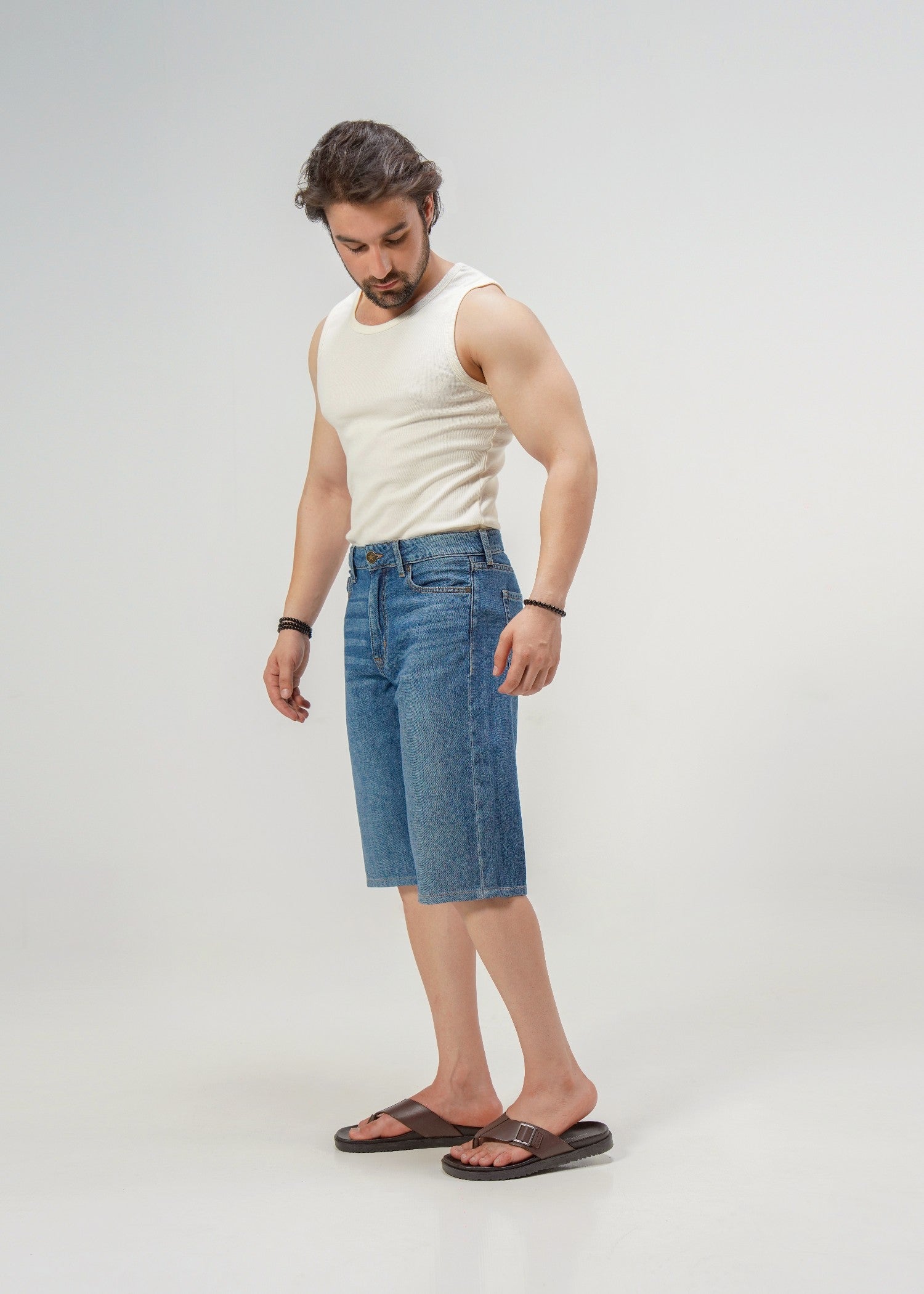 denim Shorts in Dark blue