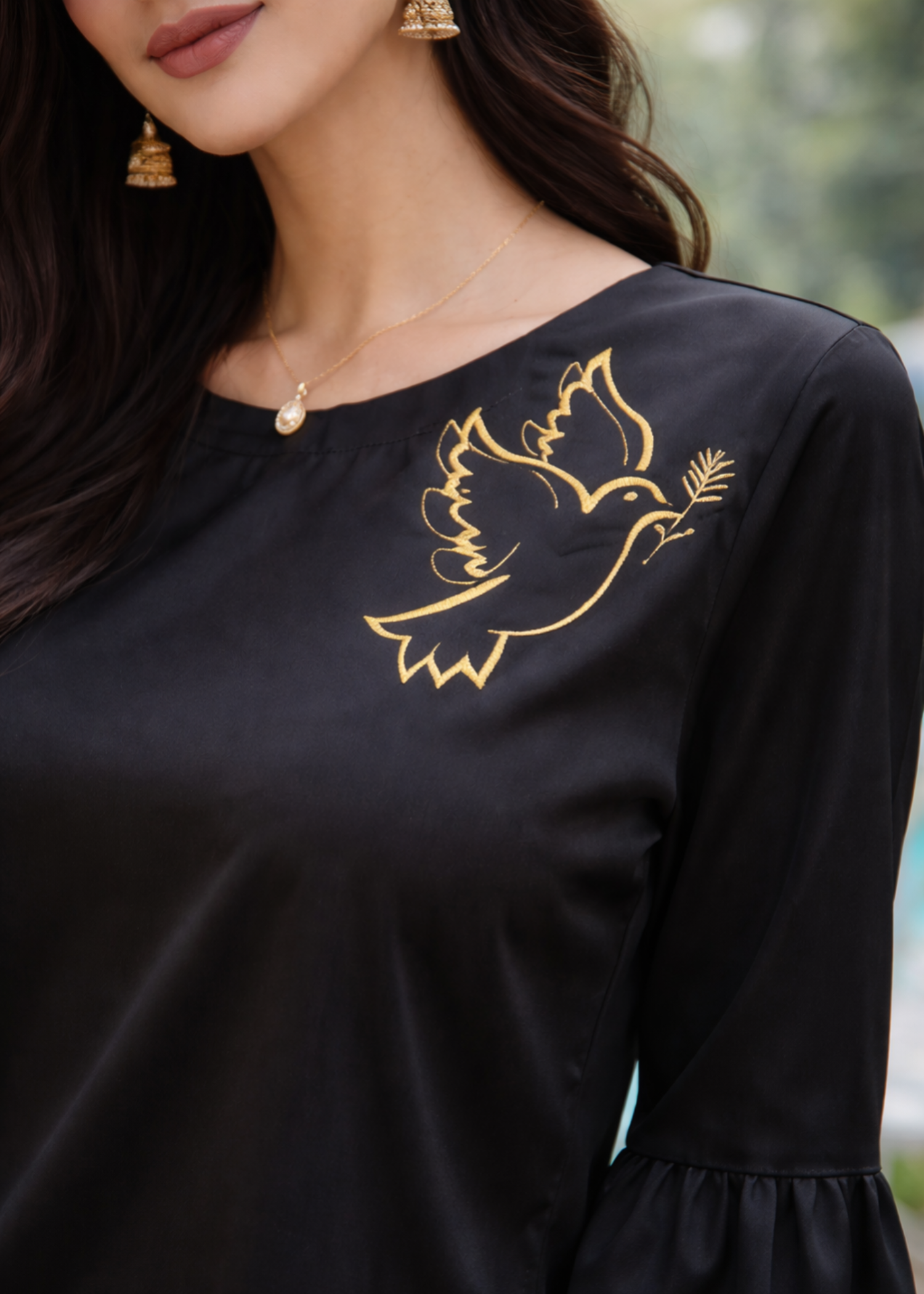 silk Tunic in Black