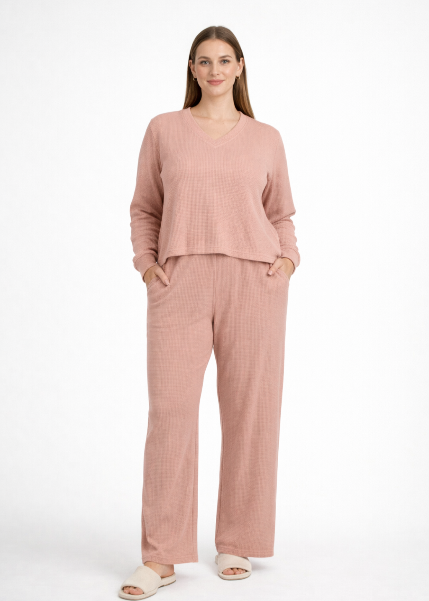 herringbone Co Ord Sets in Pink