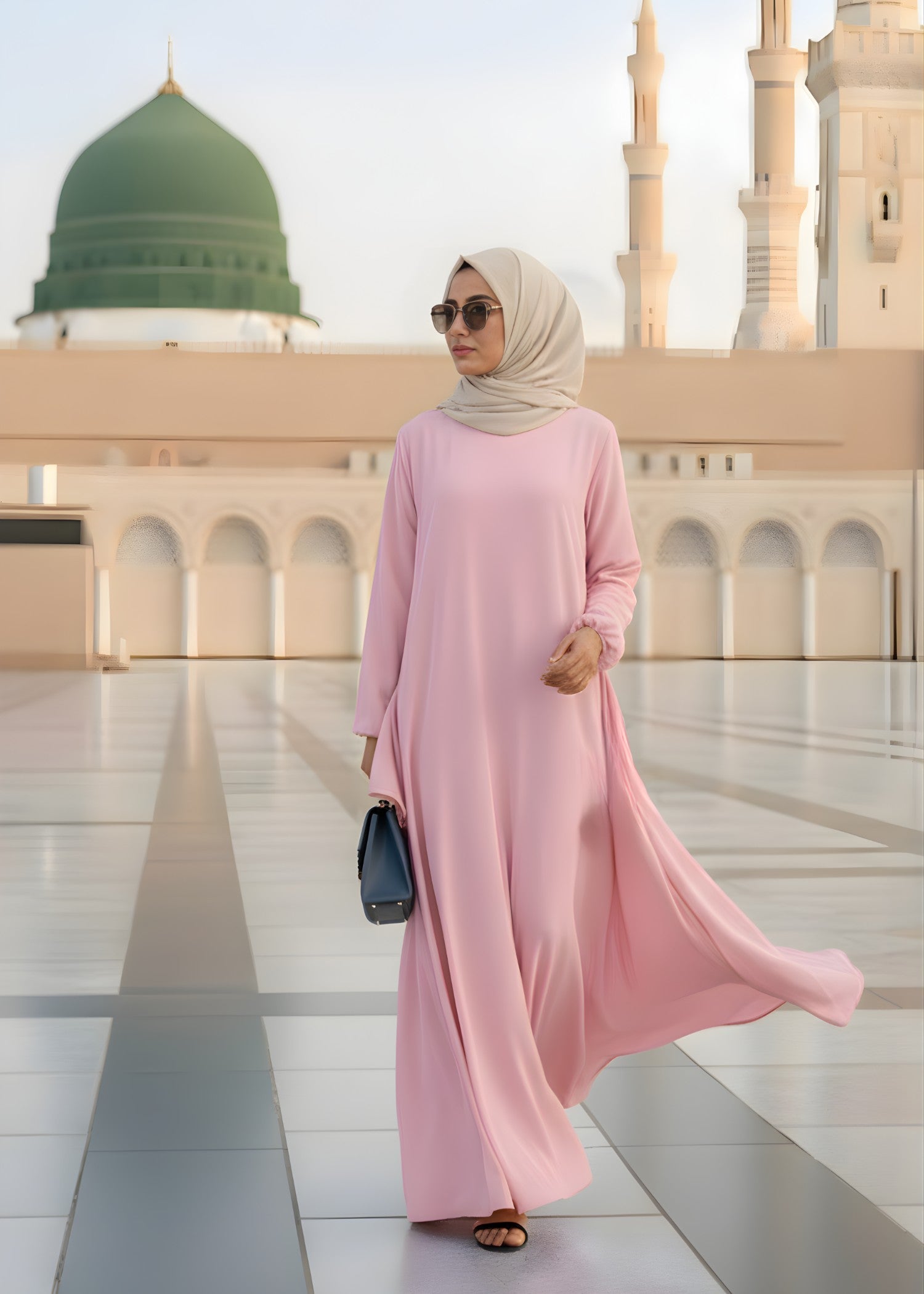 georgette Abaya in Pink