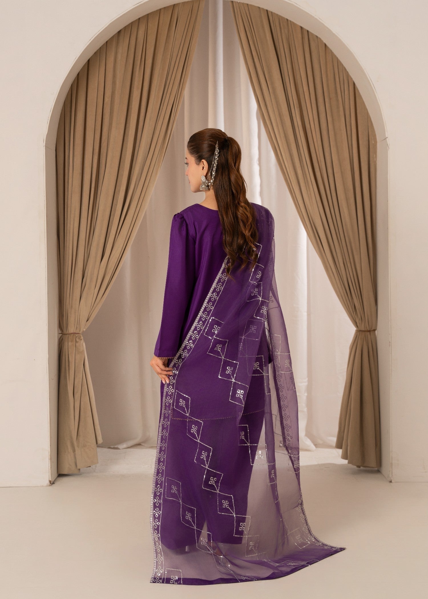 kattan silk Kurta Set in Indigo