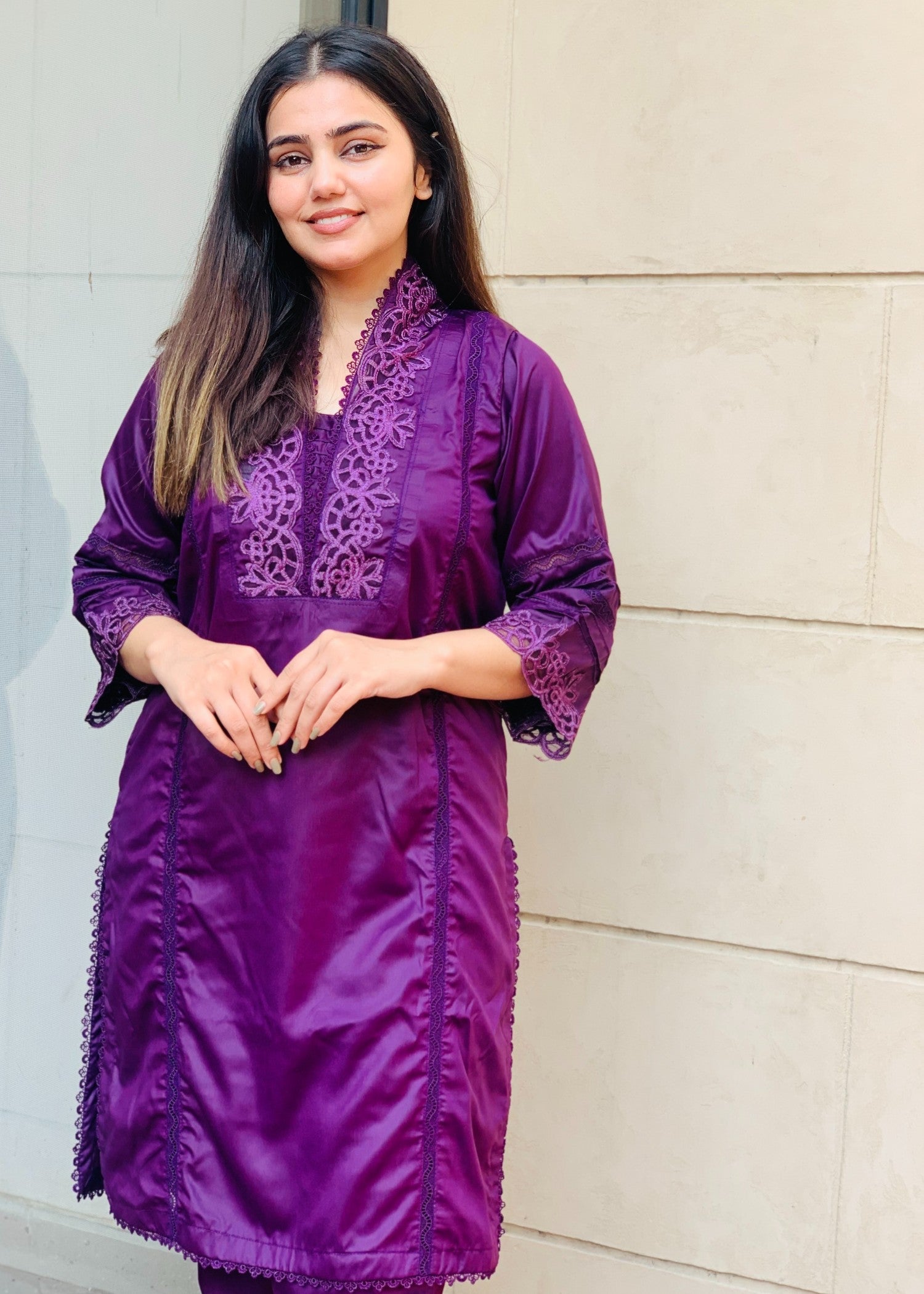 silk Co Ord Sets in Purple