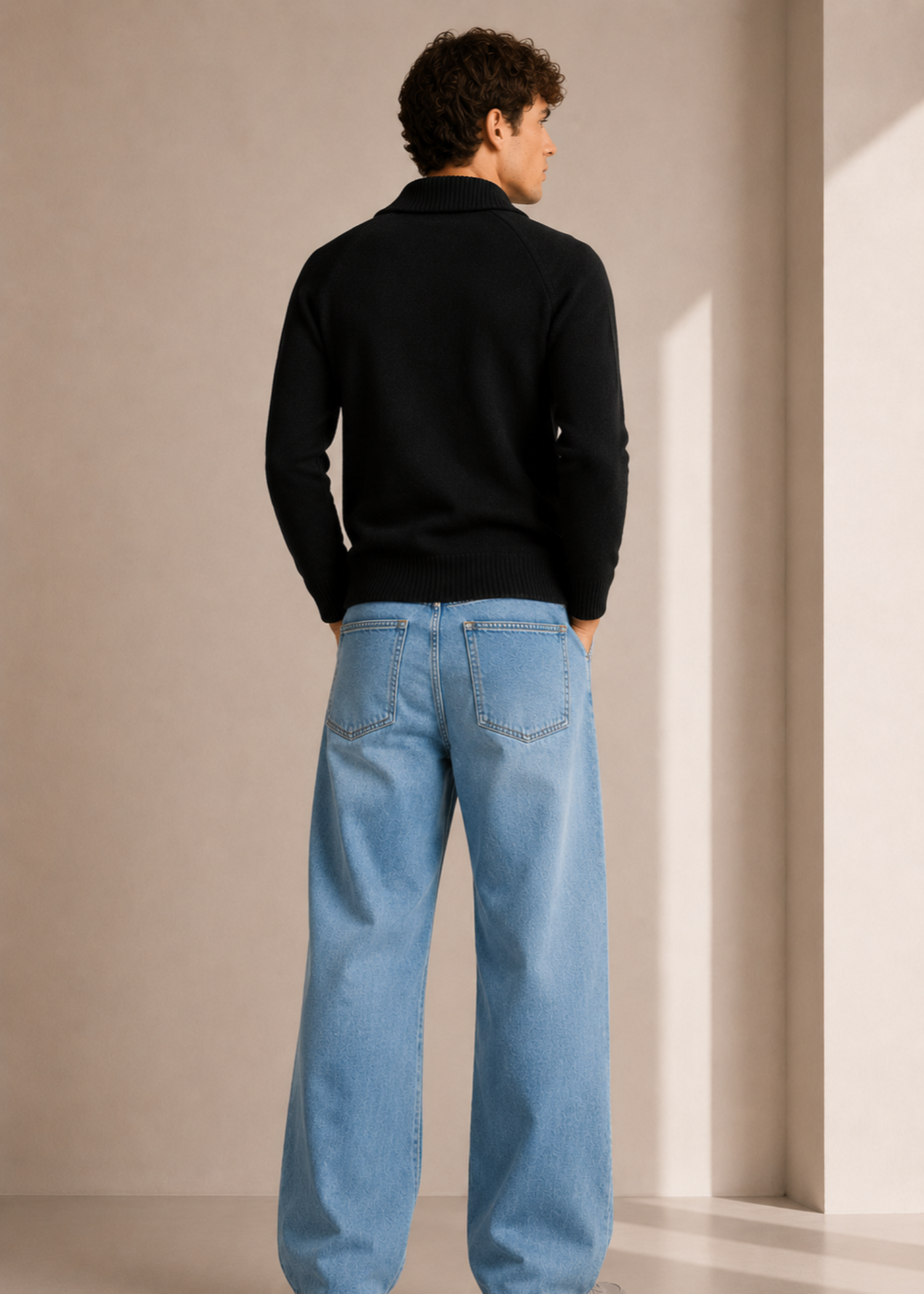 jersey knit Sweater in Black