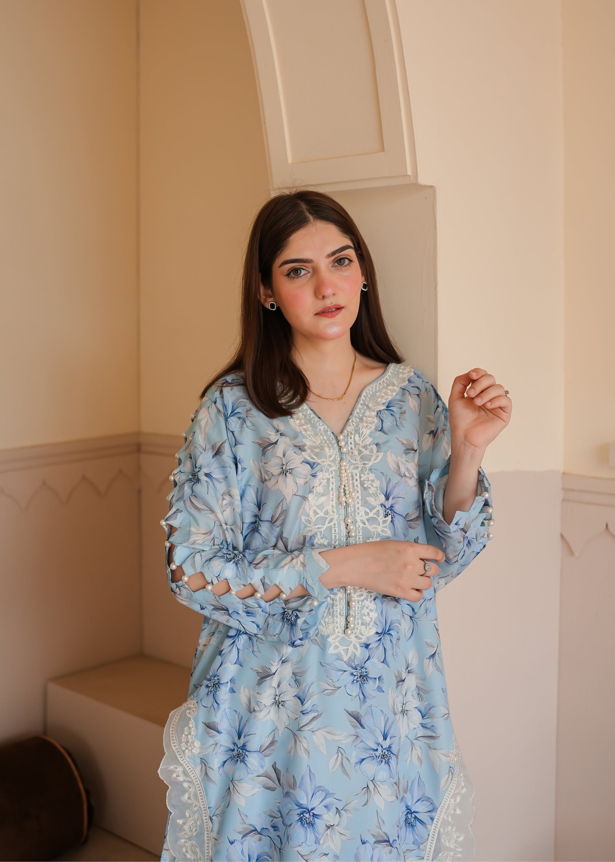 poly lawn Co Ord Sets in Sky