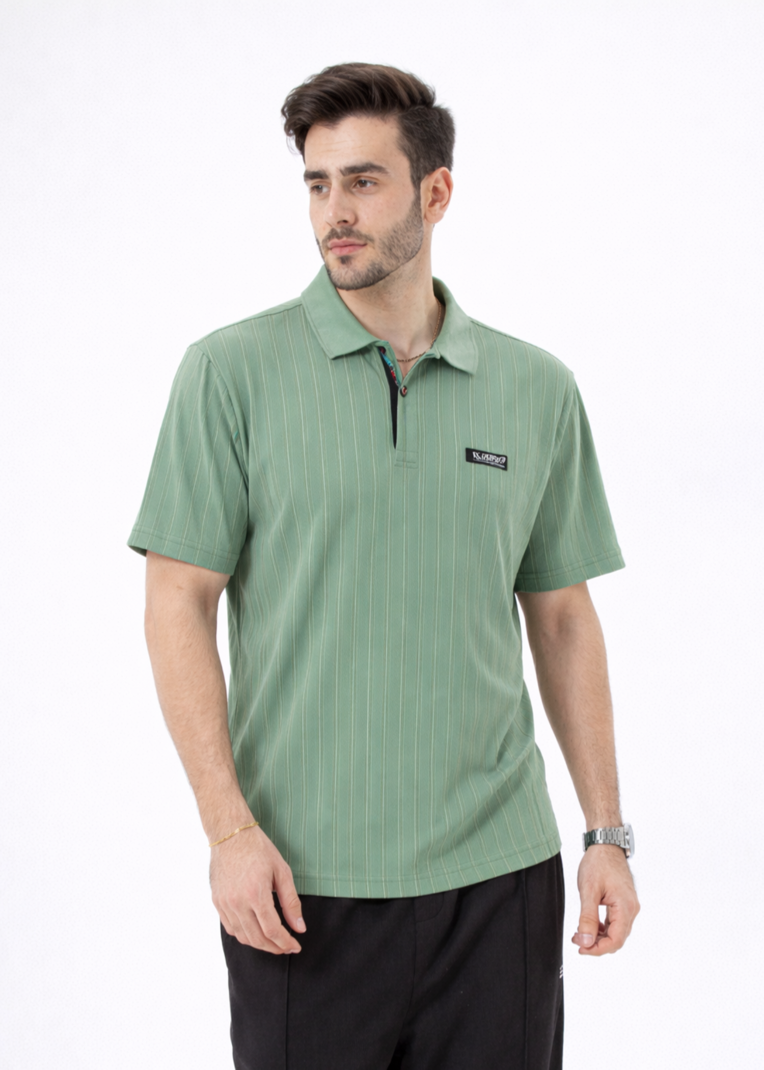 cotton Polo Shirt in Sage green
