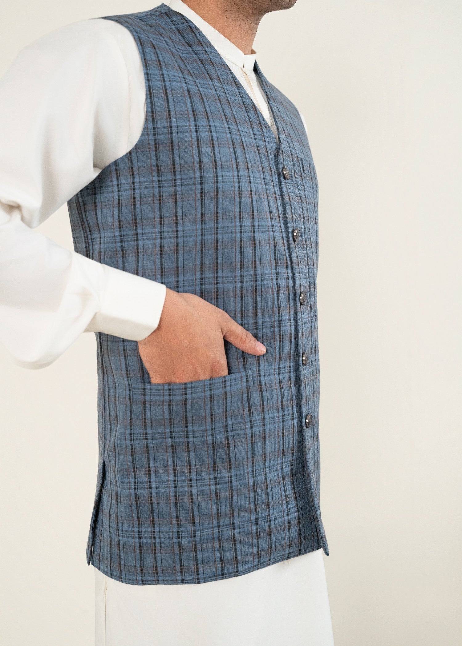 suiting Waistcoat in Ice blue