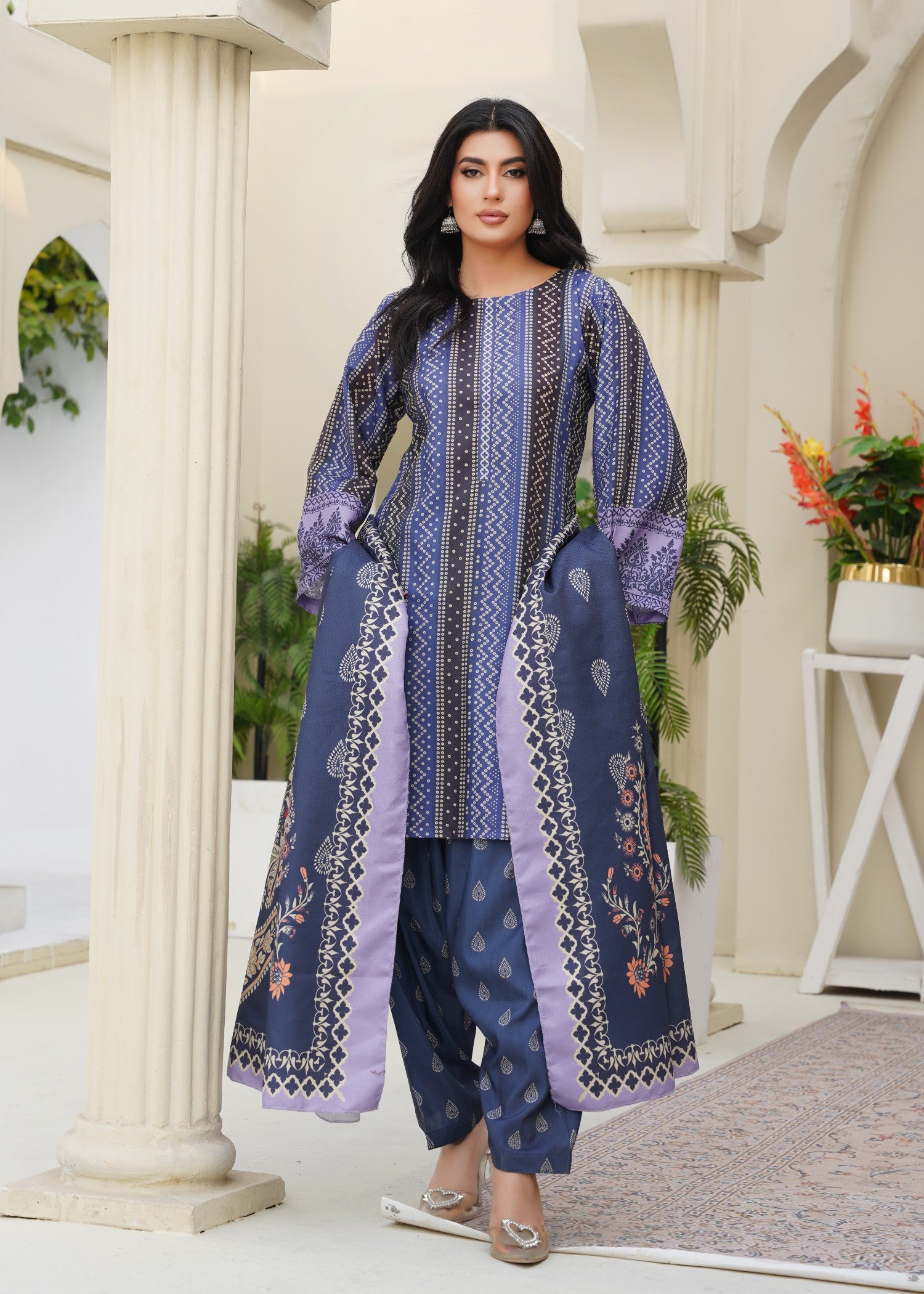 raw silk Kurta Set in Yale blue, twilight blue