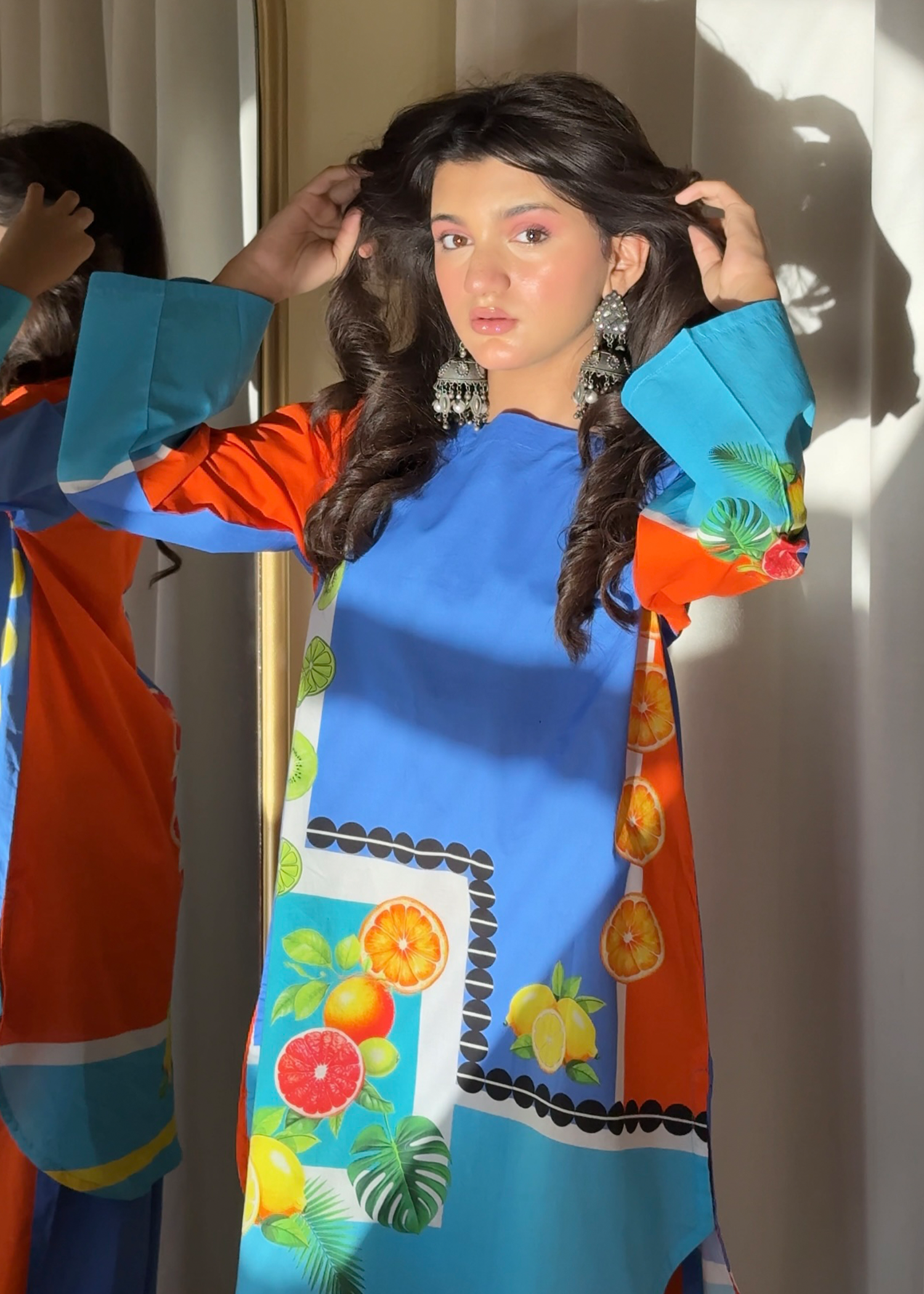 lawn Co ord Sets in Royal blue