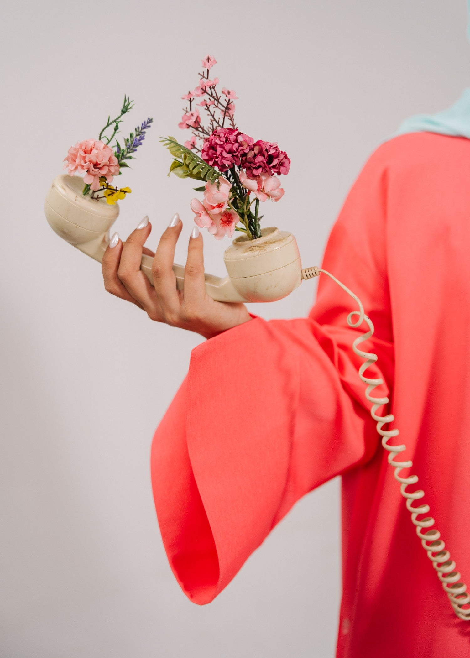 summer khaddar Abaya in Coral pink