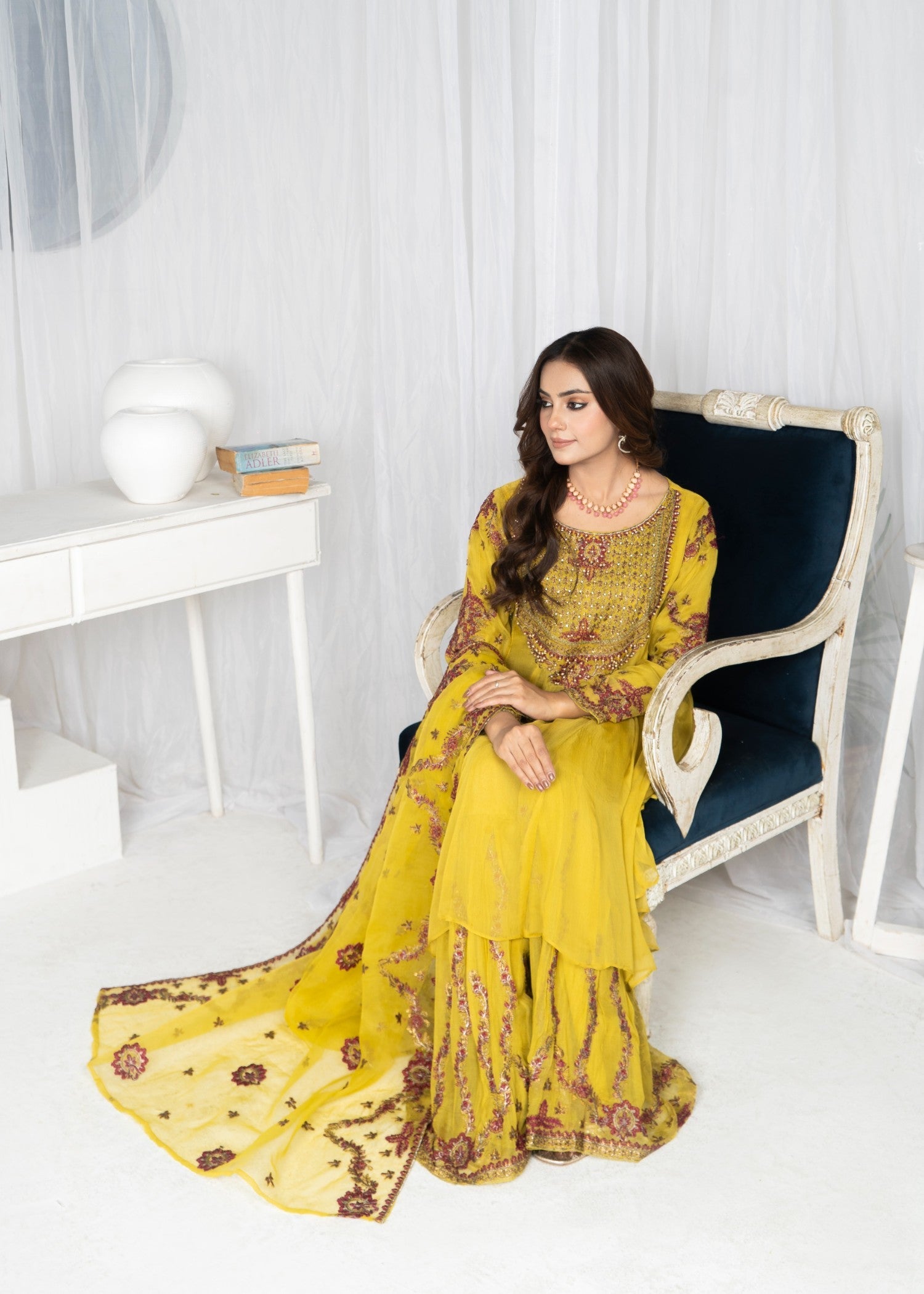 chiffon Sharara in Lemon