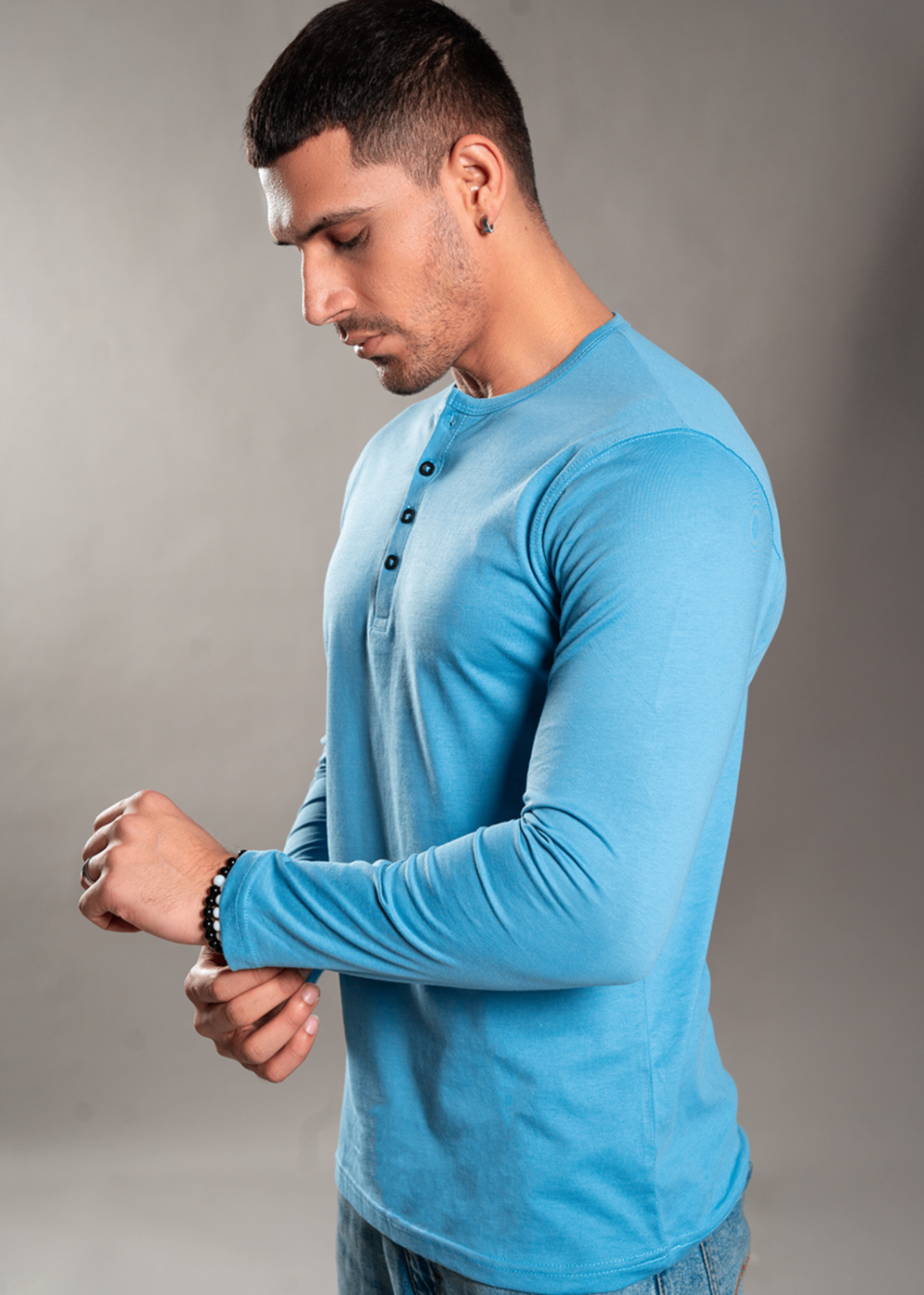 single jersey knit T Shirt in Dodger blue