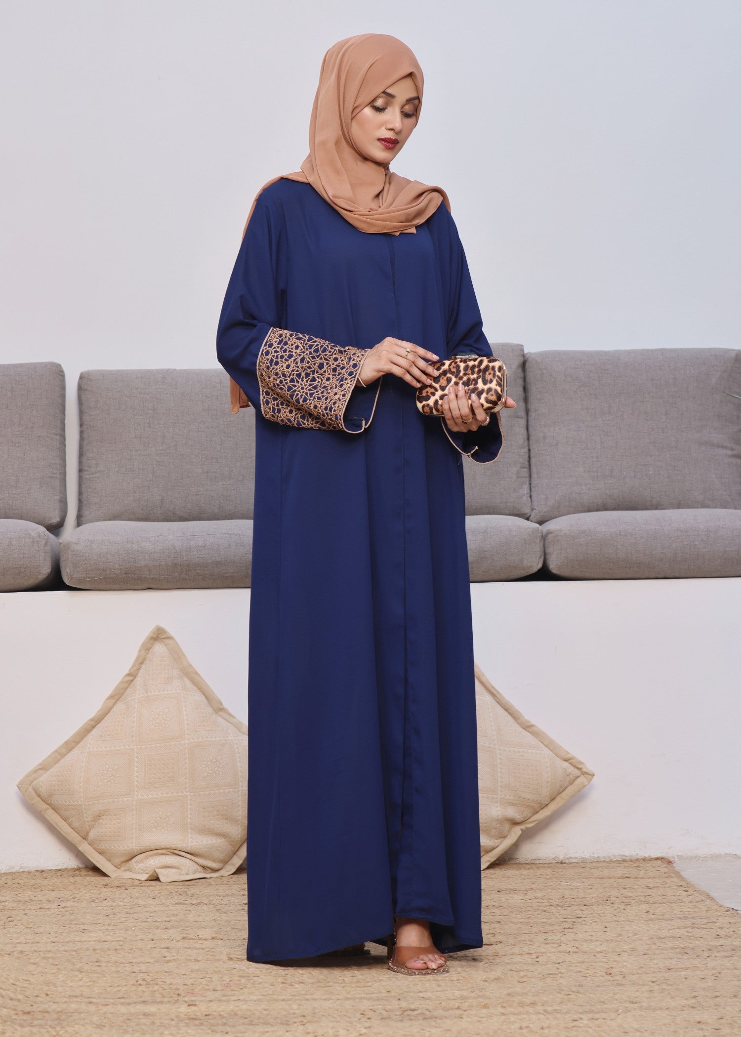 georgette Abaya in Royal blue
