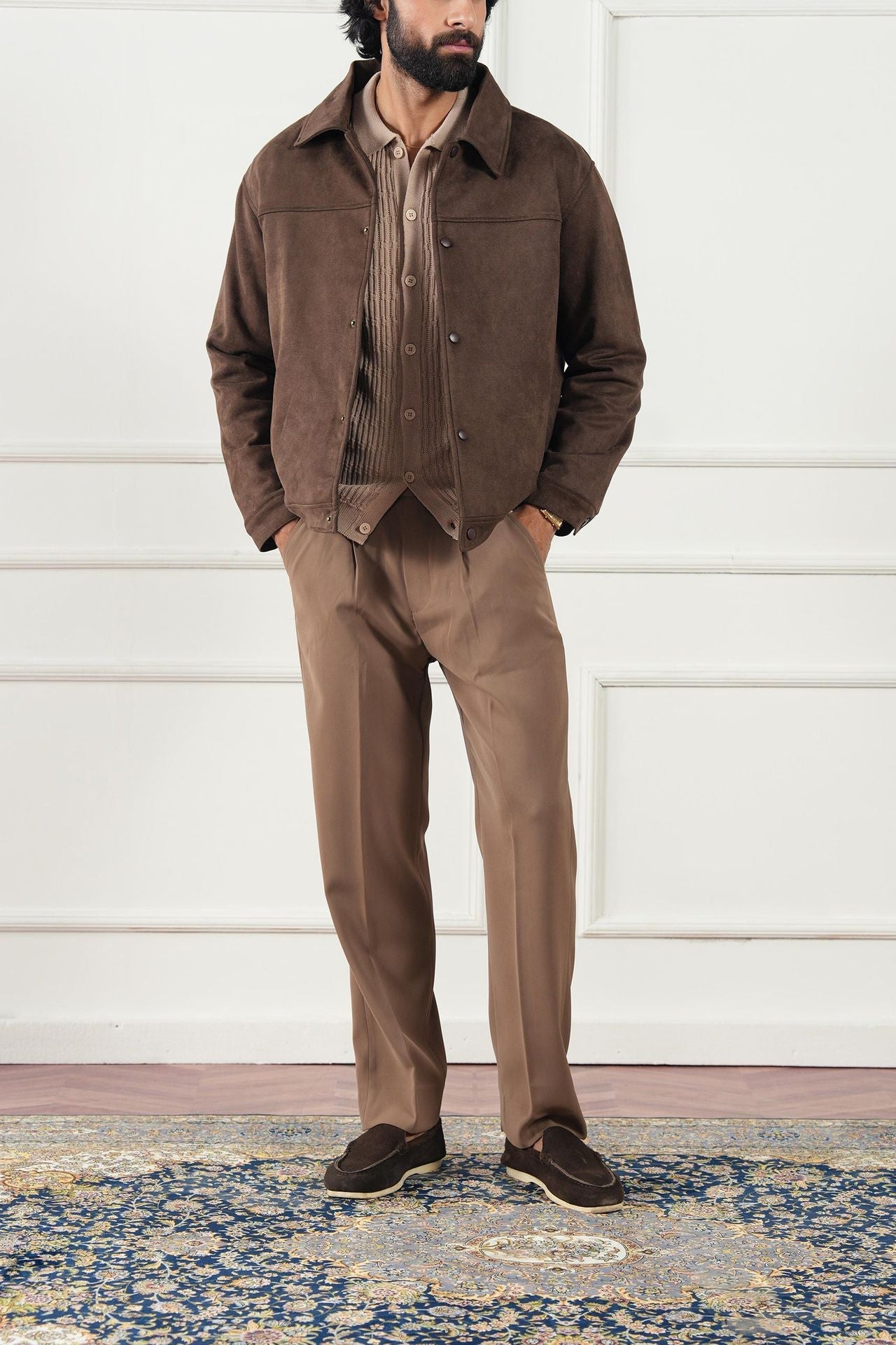 suede leather Jacket in Chocolate brown by Avant Garde