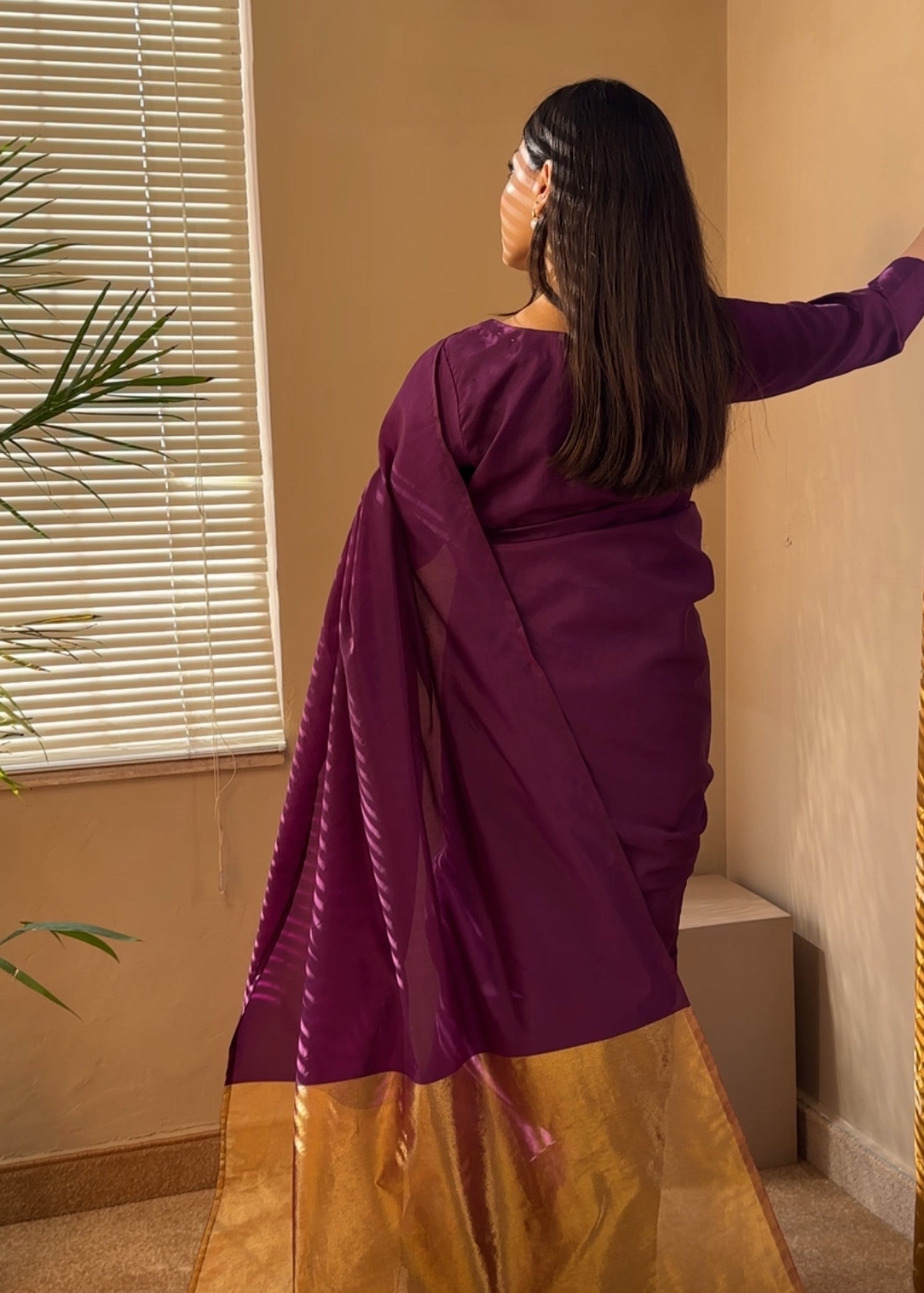 kattan silk Saree in Purple